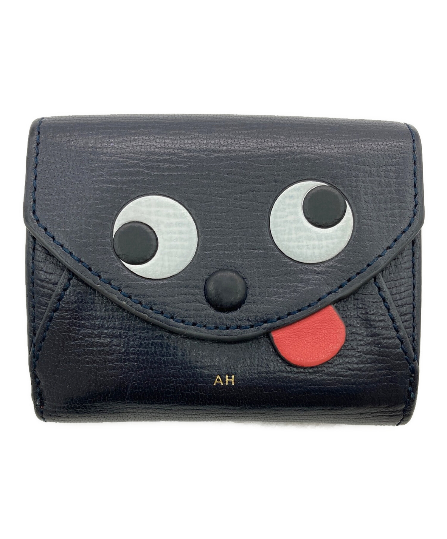 ANYA HINDMARCH (アニヤハインドマーチ) ZANYトリフォールド 三つ折り財布 ブラック