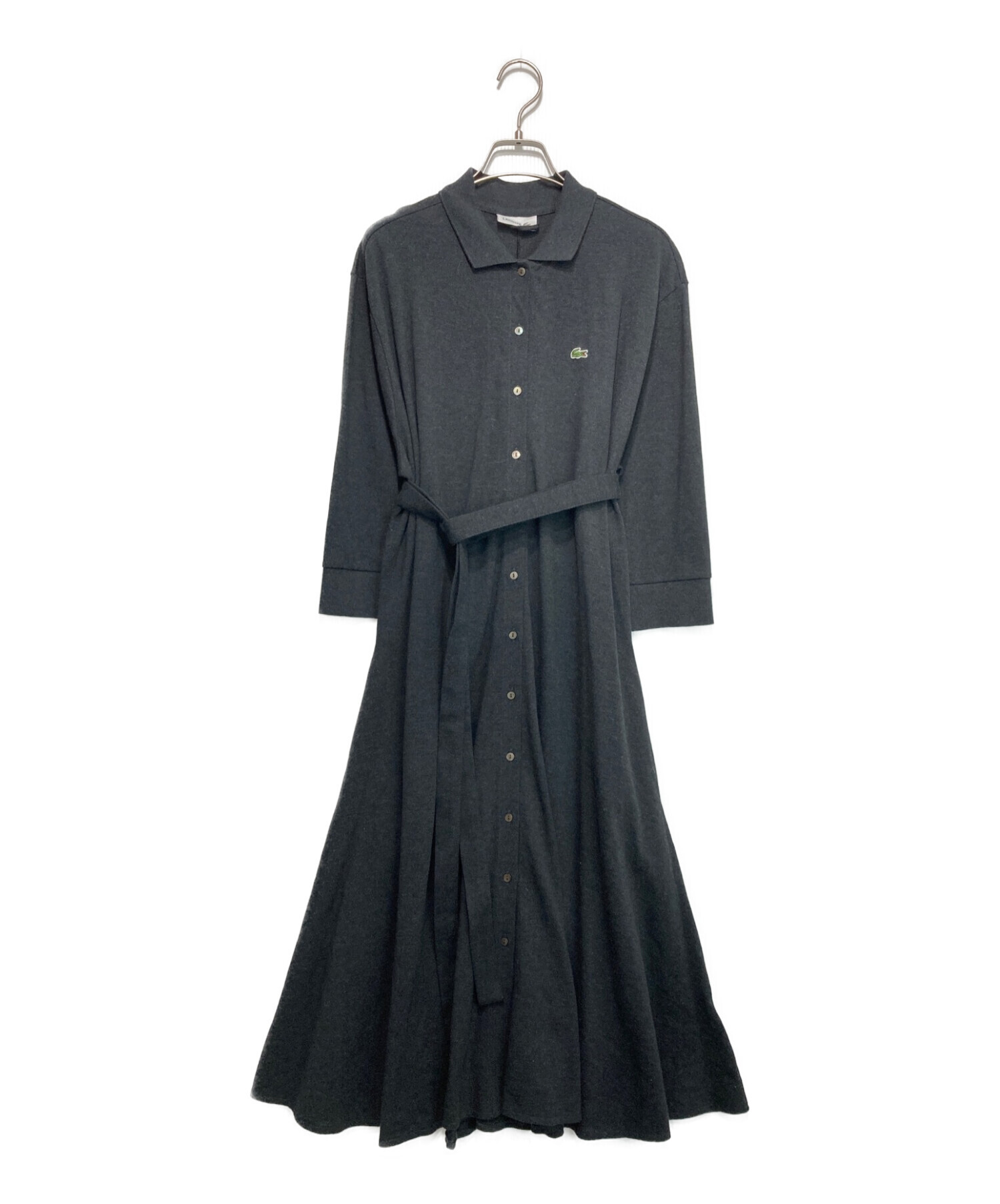LACOSTE (ラコステ) ベルトデザインポロシャツドレス グレー サイズ:38 未使用品
