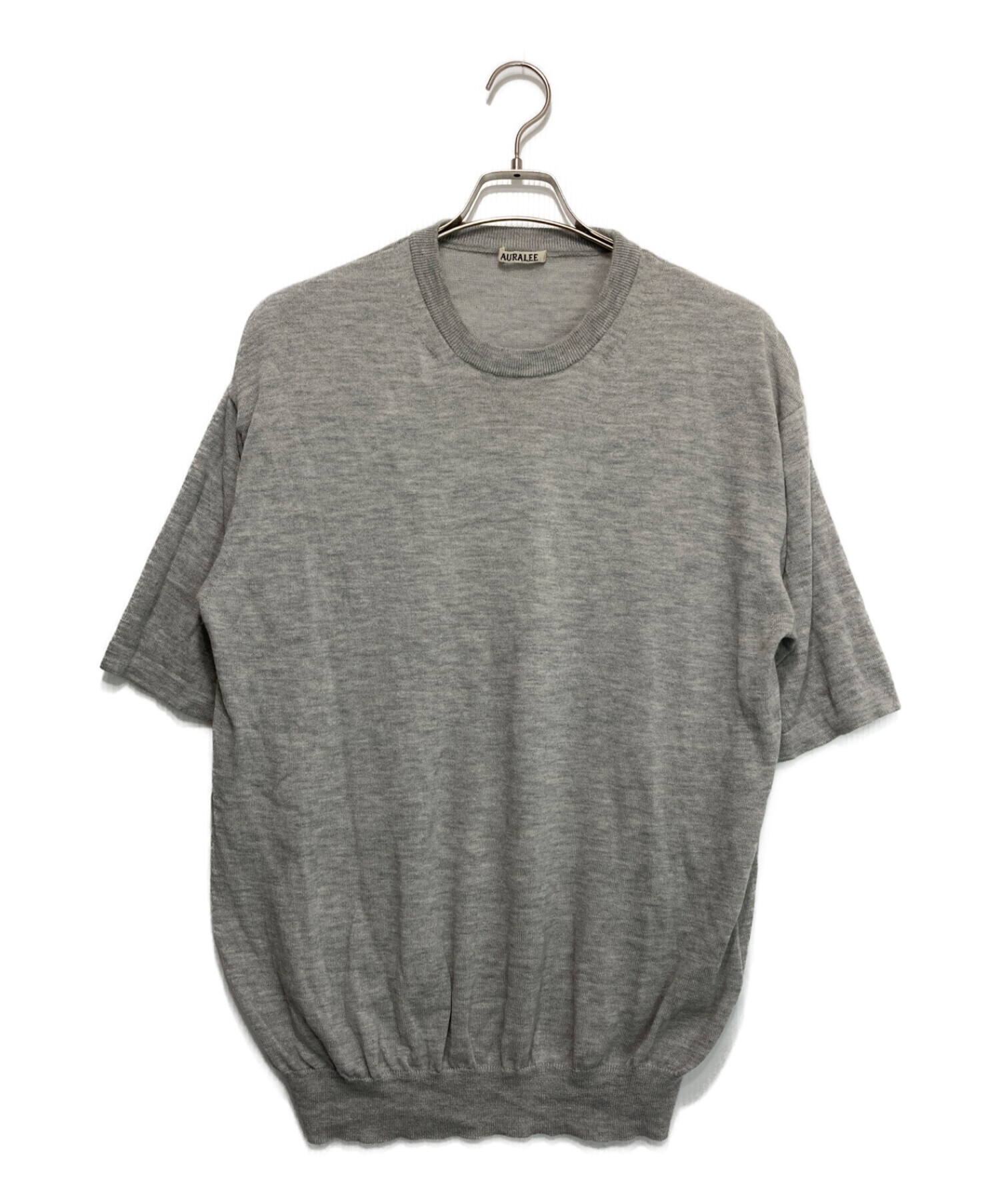 AURALEE (オーラリー) CASHMERE HARD TWIST KNIT TEE グレー サイズ:5