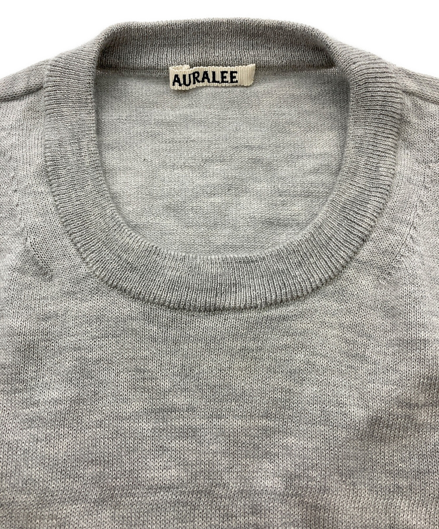 中古・古着通販】AURALEE (オーラリー) CASHMERE HARD TWIST KNIT TEE グレー サイズ:5｜ブランド・古着通販  トレファク公式【TREFAC FASHION】スマホサイト