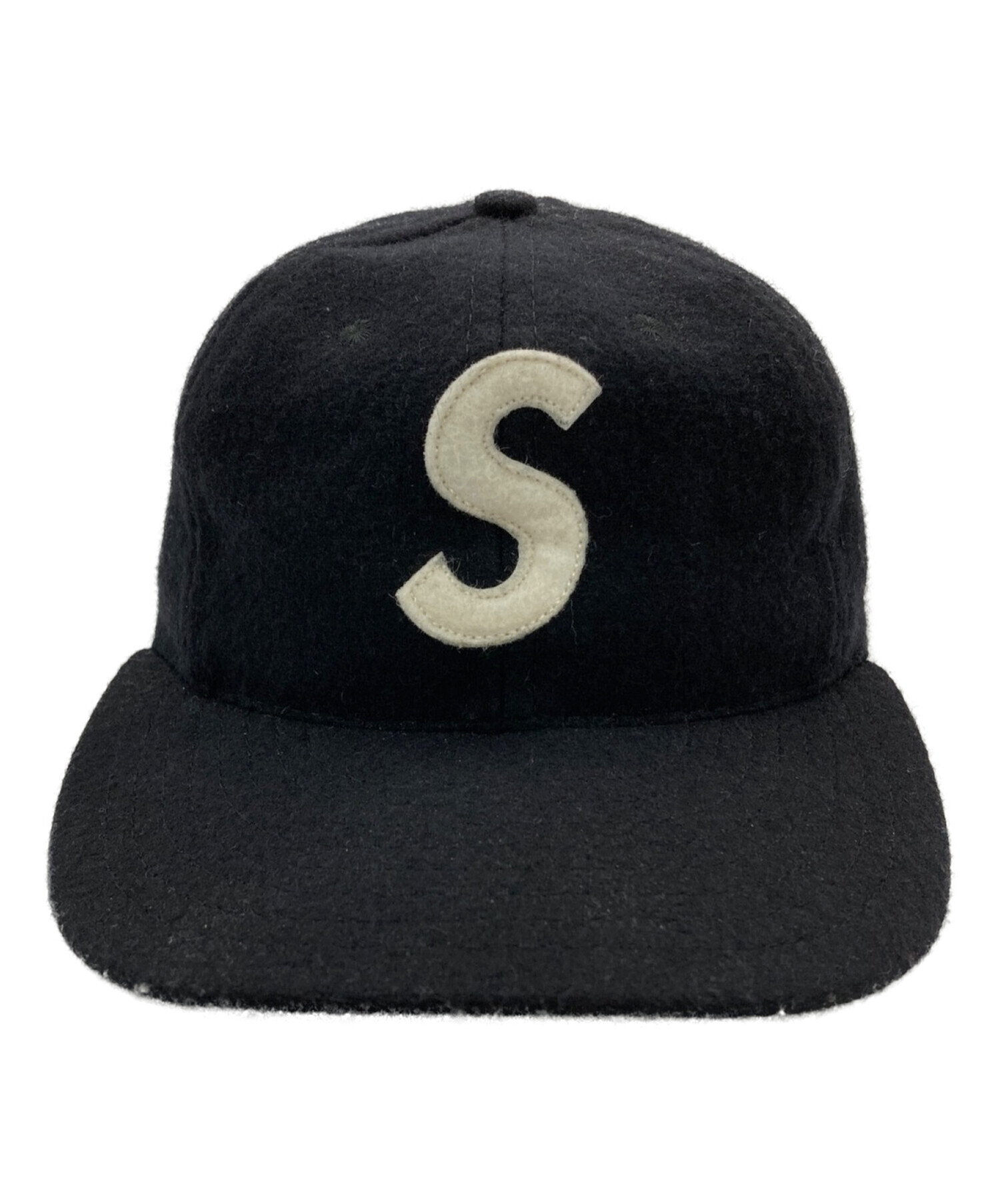 Supreme (シュプリーム) EBBETS FIELD FLANNELS (エベッツフィールドフランネルズ) Ｓロゴキャップ ブラック サイズ:7　 3/8