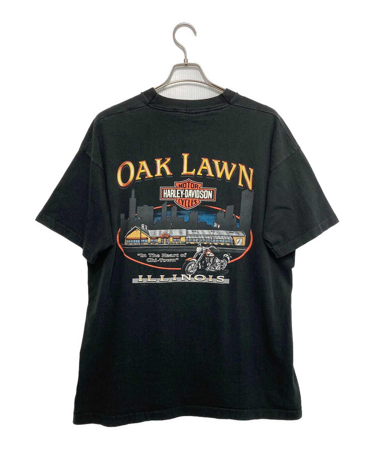 HARLEY-DAVIDSON (ハーレーダビッドソン) 90‘S OAK LAWNバックプリントTシャツ ブラック サイズ:XL