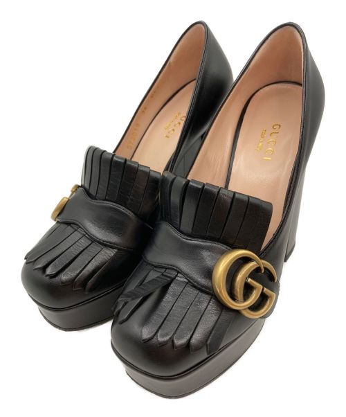 中古・古着通販】GUCCI (グッチ) マーモントフリンジパンプス ブラック