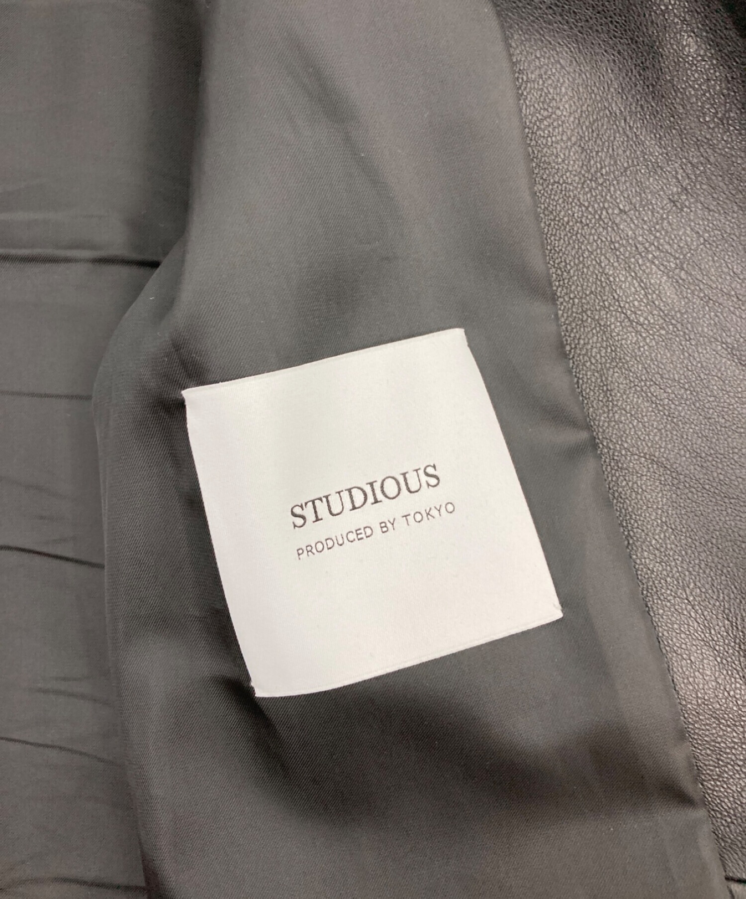 STUDIOUS (ステュディオス) シングルライダースジャケット ブラック サイズ:SIZE3