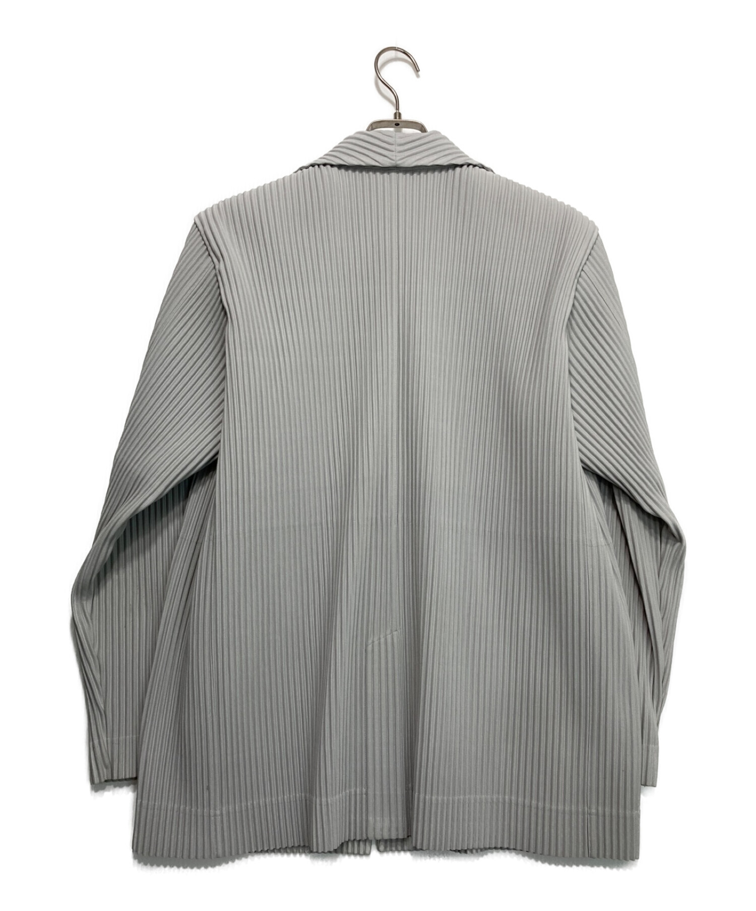 HOMME PLISSE ISSEY MIYAKE (オムプリッセ イッセイ ミヤケ) プリーツテーラードジャケット グレー サイズ:2