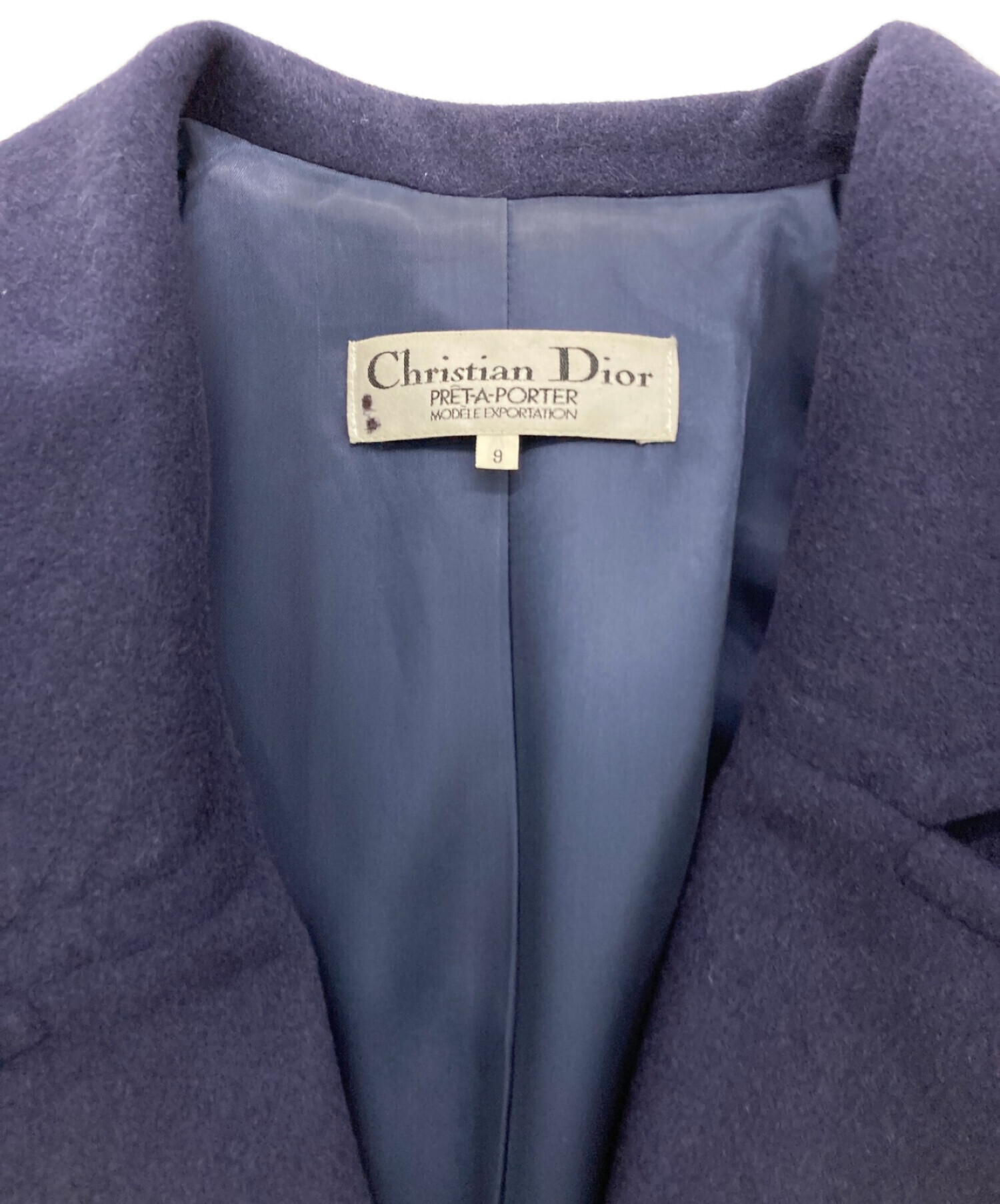 Christian Dior PRET-A-PORTER (クリスチャンディオールプレタポルテ) ［OLD］ダブルウールコート ネイビー サイズ:9