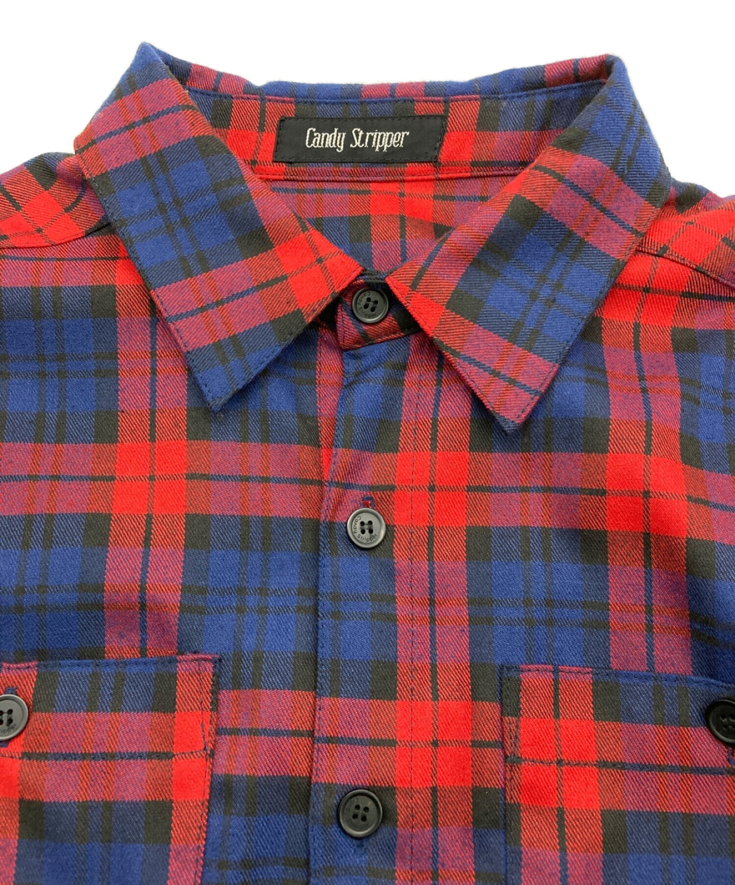 中古・古着通販】Candy Stripper (キャンディーストリッパー) UNFOLD CHECK SHIRT ワンピース レッド  サイズ:2｜ブランド・古着通販 トレファク公式【TREFAC FASHION】スマホサイト