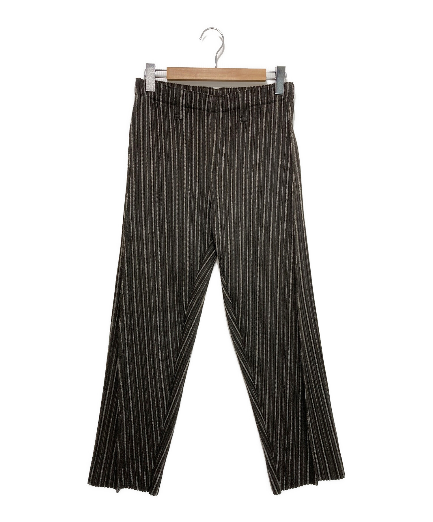 HOMME PLISSE ISSEY MIYAKE (オムプリッセ イッセイ ミヤケ) TWEED PLEATS PANT ブラウン サイズ:1