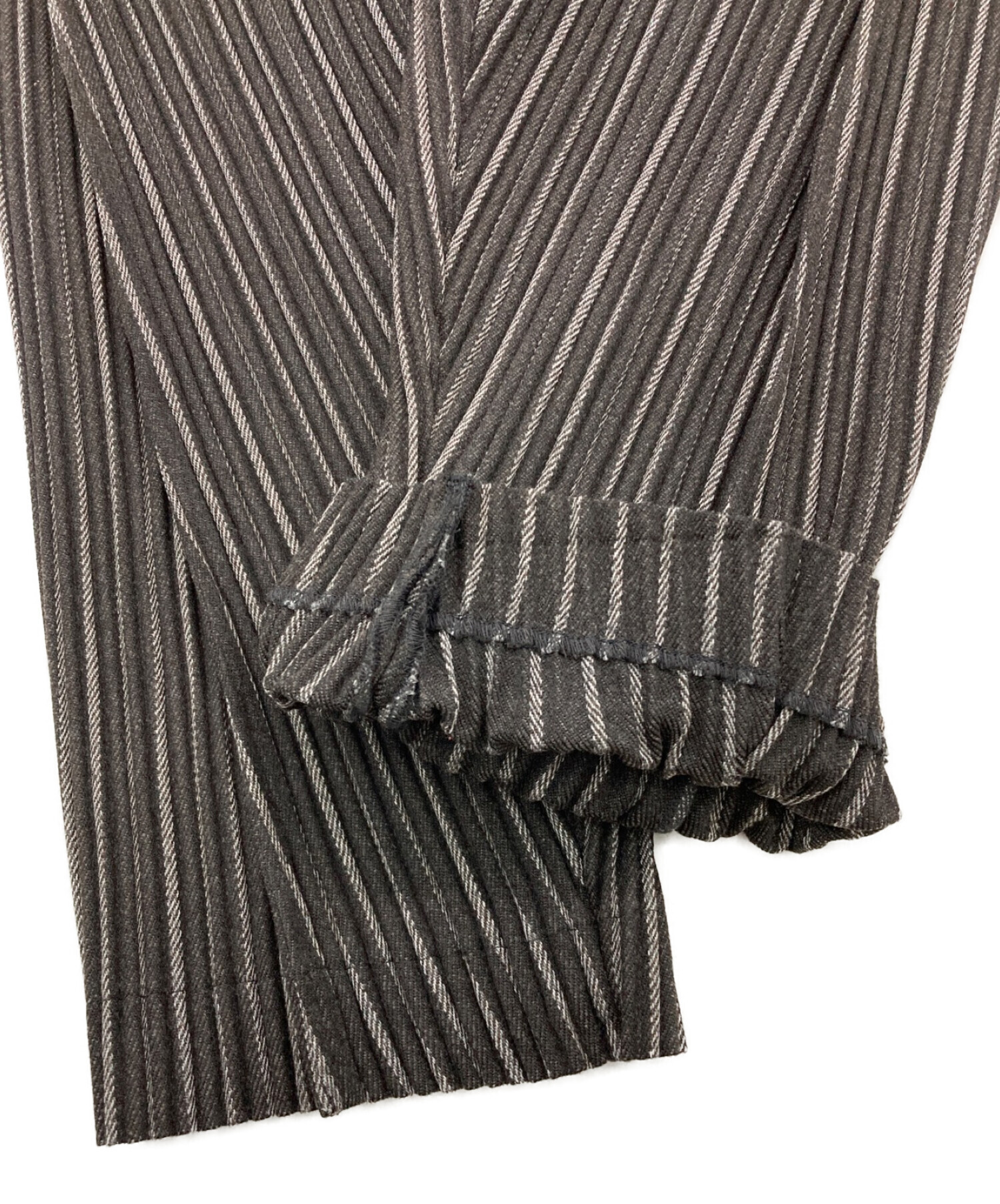 HOMME PLISSE ISSEY MIYAKE (オムプリッセ イッセイ ミヤケ) TWEED PLEATS PANT ブラウン サイズ:1