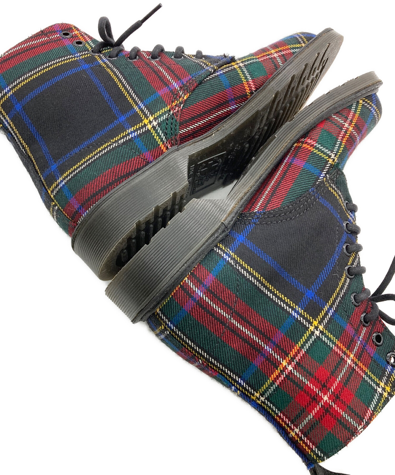 Dr.Martens (ドクターマーチン) BECKETT STEWART TARTAN/8ホールブーツ レッド×グリーン サイズ:UK5