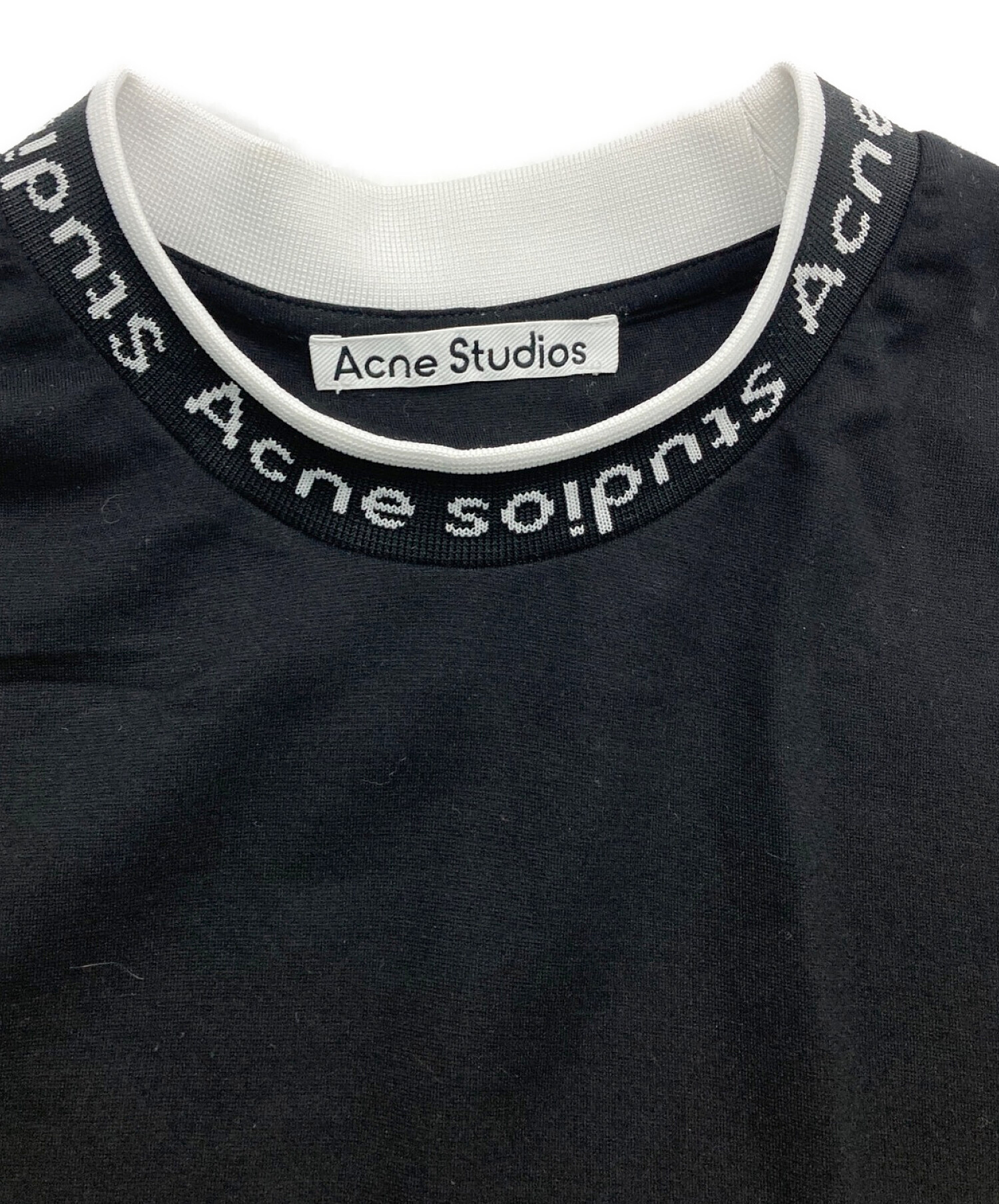 ACNE STUDIOS (アクネ ストゥディオス) ロゴモックネックカットソー ブラック サイズ:XS