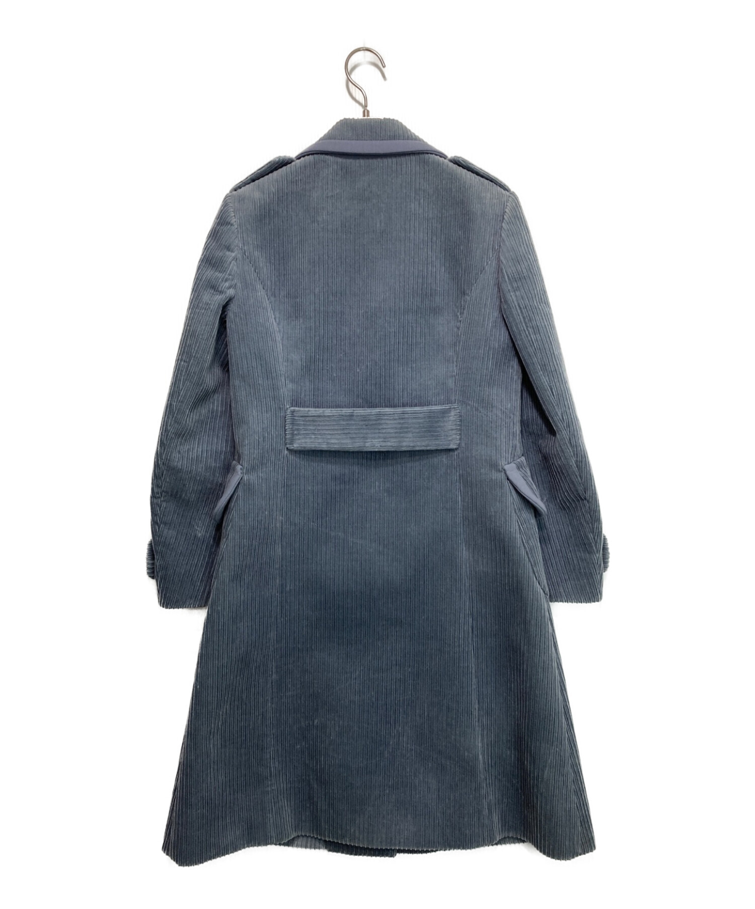 MIU MIU (ミュウミュウ) コーデュロイパイピングコート ブルー サイズ:38