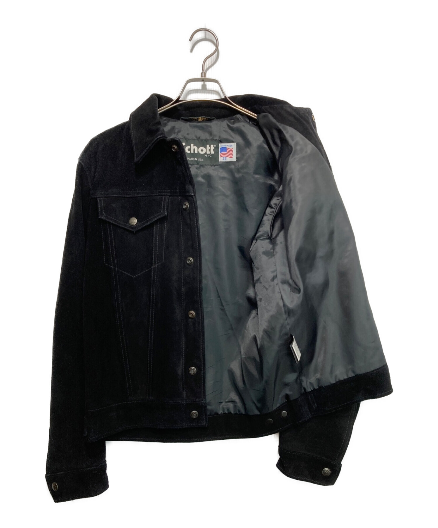 中古・古着通販】Schott (ショット) TRUCKER JACKET ブラック サイズ