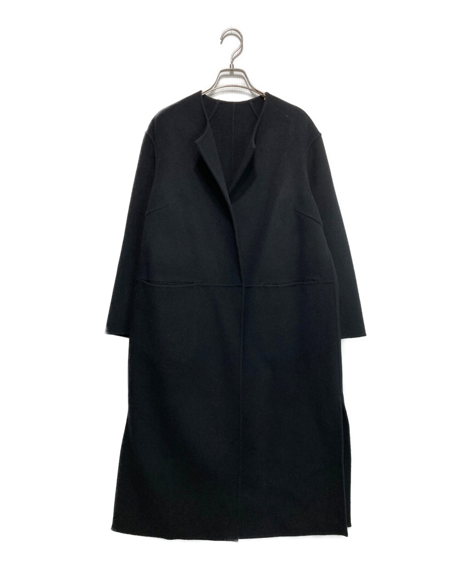 MUSE (ミューズ) victorian リバーロングノーカラーコート ブラック サイズ:36