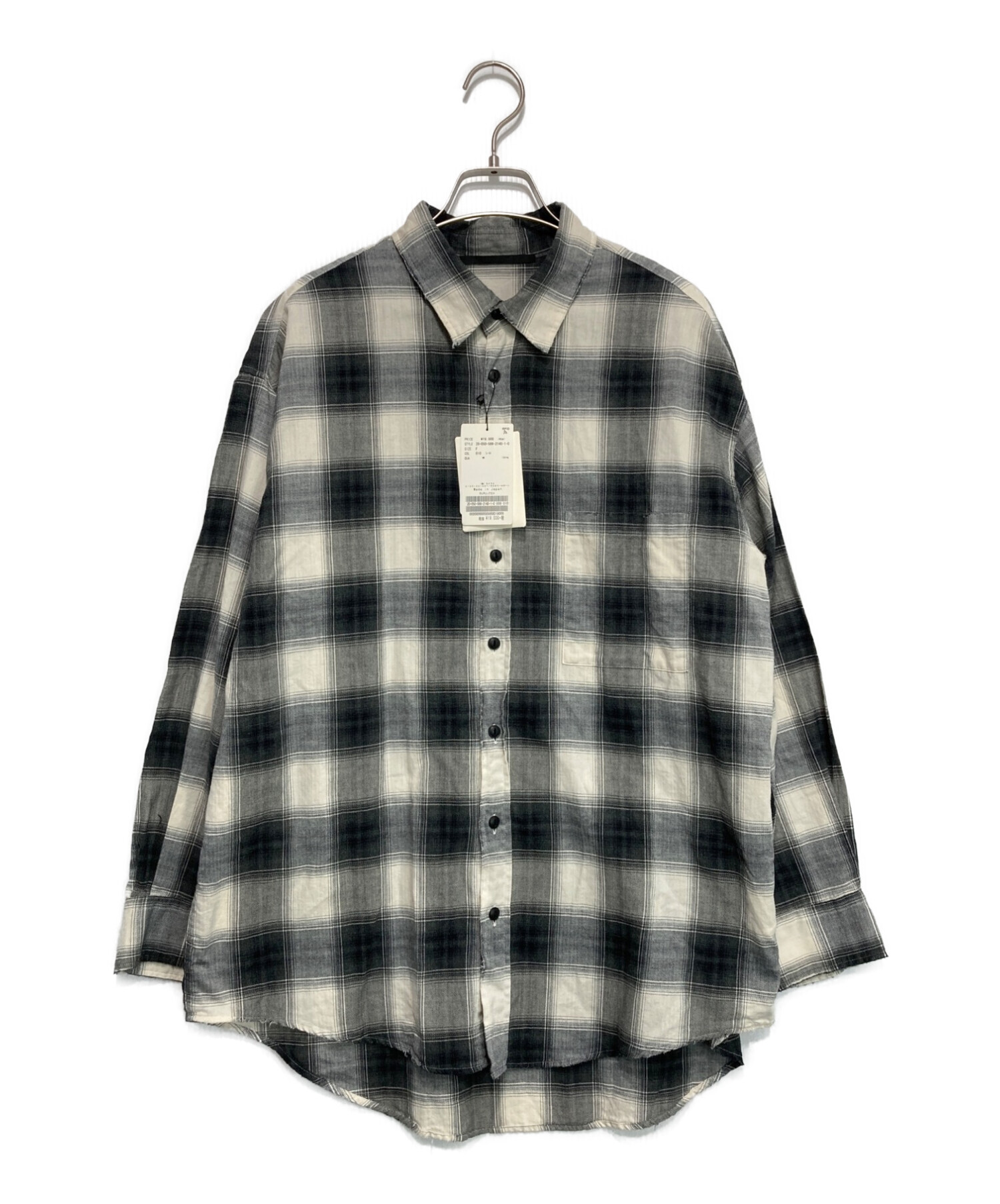 AP STUDIO (エーピーストゥディオ) ネルチェックシャツ ブラック×ホワイト サイズ:F 未使用品
