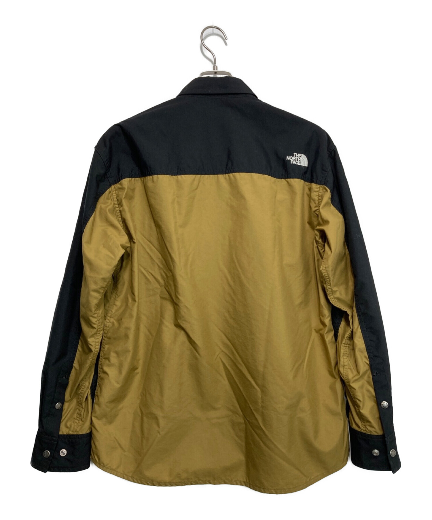 THE NORTH FACE (ザ ノース フェイス) ロングスリーブヌプシシャツ ブラック×ブラウン サイズ:M