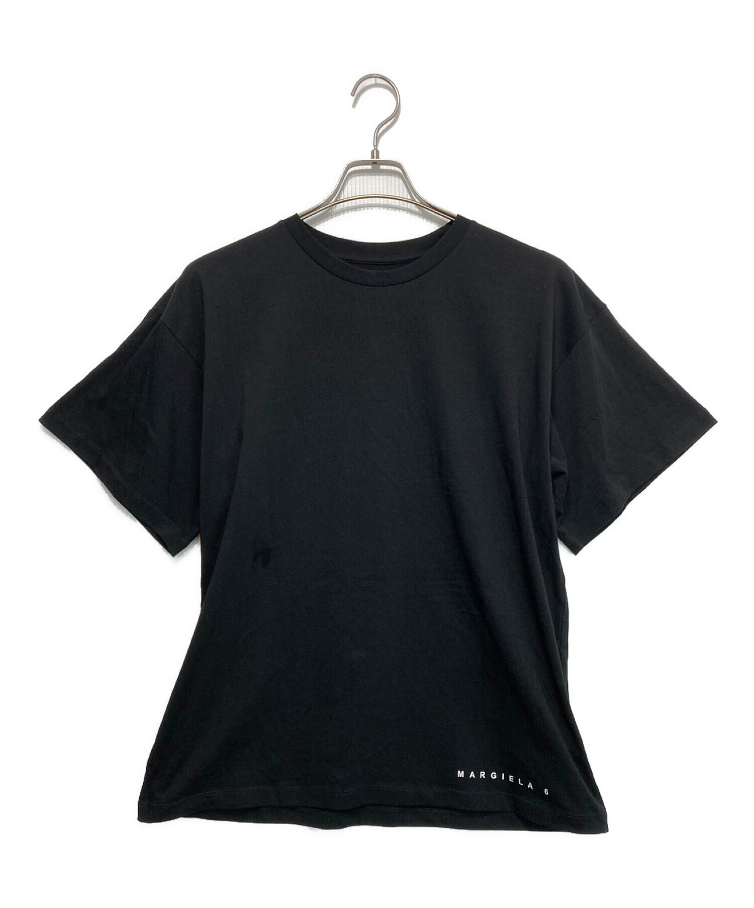 MM6 Maison Margiela (エムエムシックス メゾンマルジェラ) ブランドロゴ半袖Tシャツカットソー ブラック サイズ:14