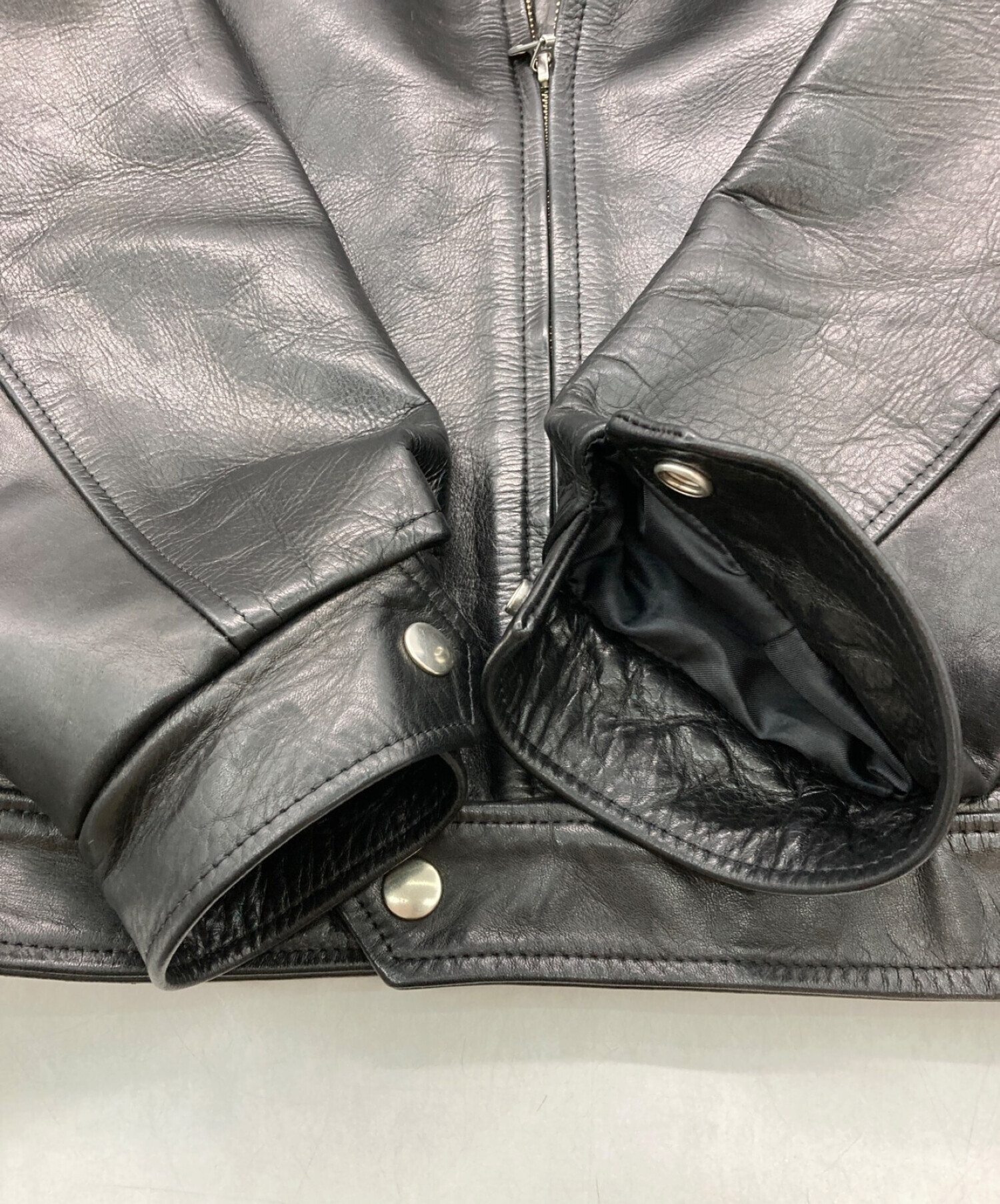 Time is on (タイムイズオン) 【ZIAS LEATHER JKT】cow leather ブラック サイズ:2