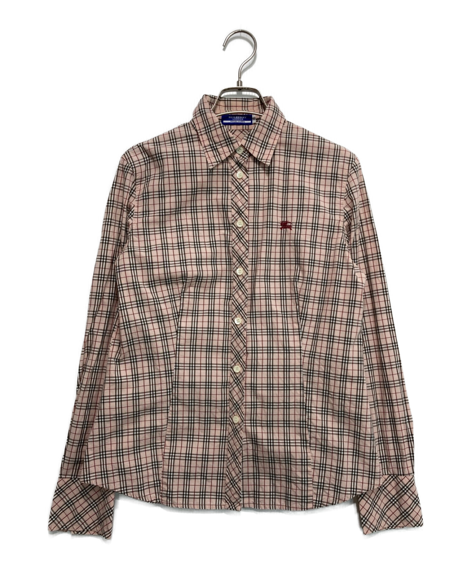 BURBERRY BLUE LABEL (バーバリーブルーレーベル) ノバチェックシャツ ピンク×ブラック サイズ:40