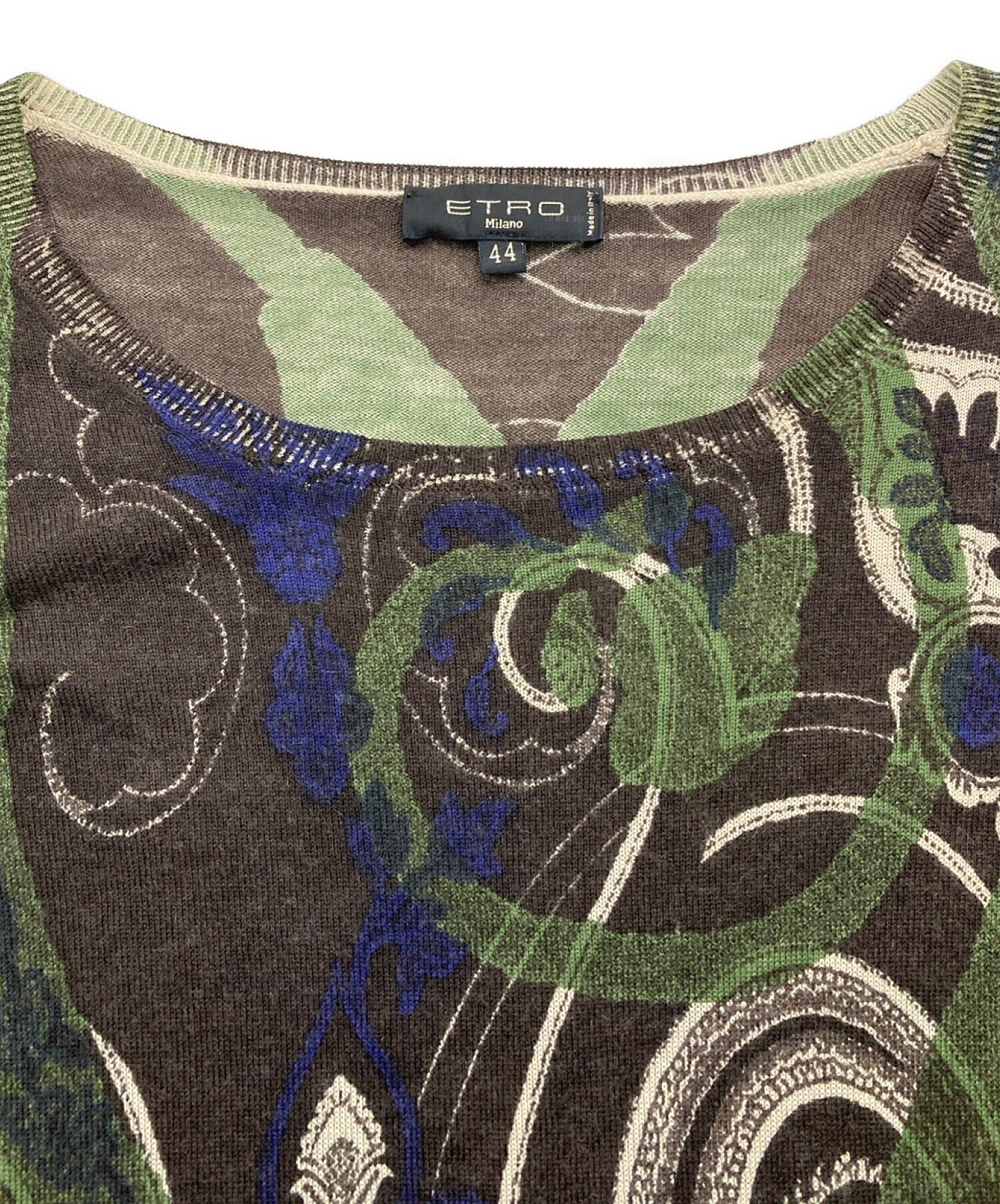 中古・古着通販】ETRO (エトロ) シルクカシミヤペイズリー柄ニット