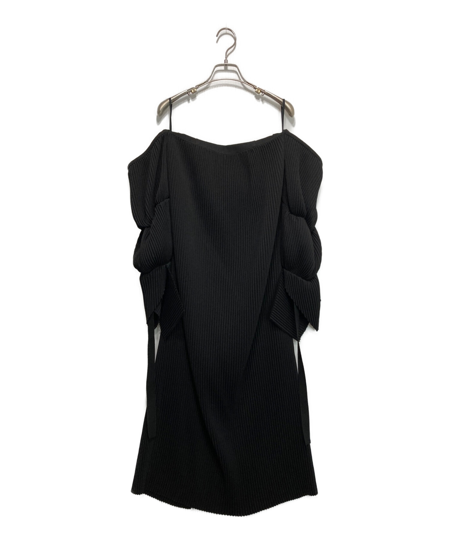 IRENE (アイレネ) Pleated Georgette Bustier Dress ブラック サイズ:36
