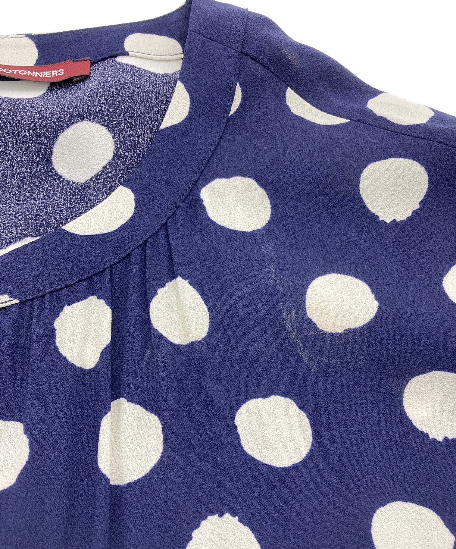 Comptoir des Cotonniers (コントワー・デ・コトニエ) DOTS MARITIME BLUR/ドットワンピース ネイビー  サイズ:38