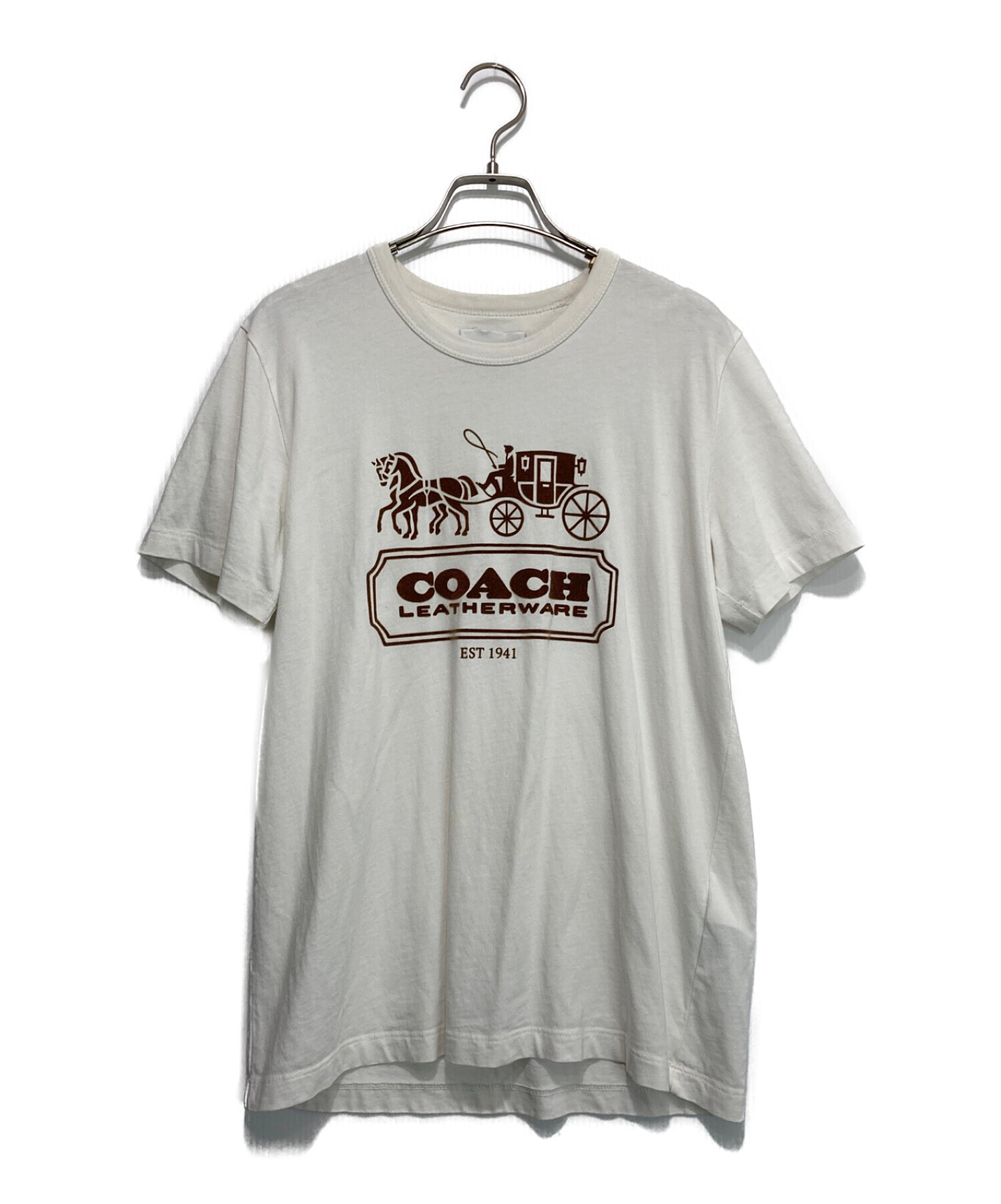 中古・古着通販】COACH (コーチ) ロゴTシャツ ホワイト サイズ:S 