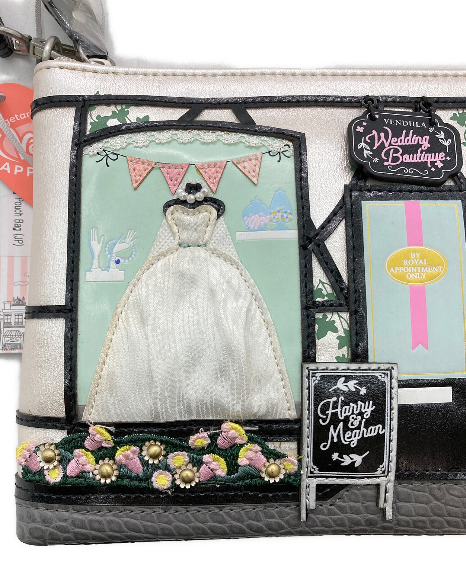 Vendula LONDON (ベンデューラ ロンドン) Vendula Wedding Pouch Bag/デザインショルダーバッグ シルバー×グレー