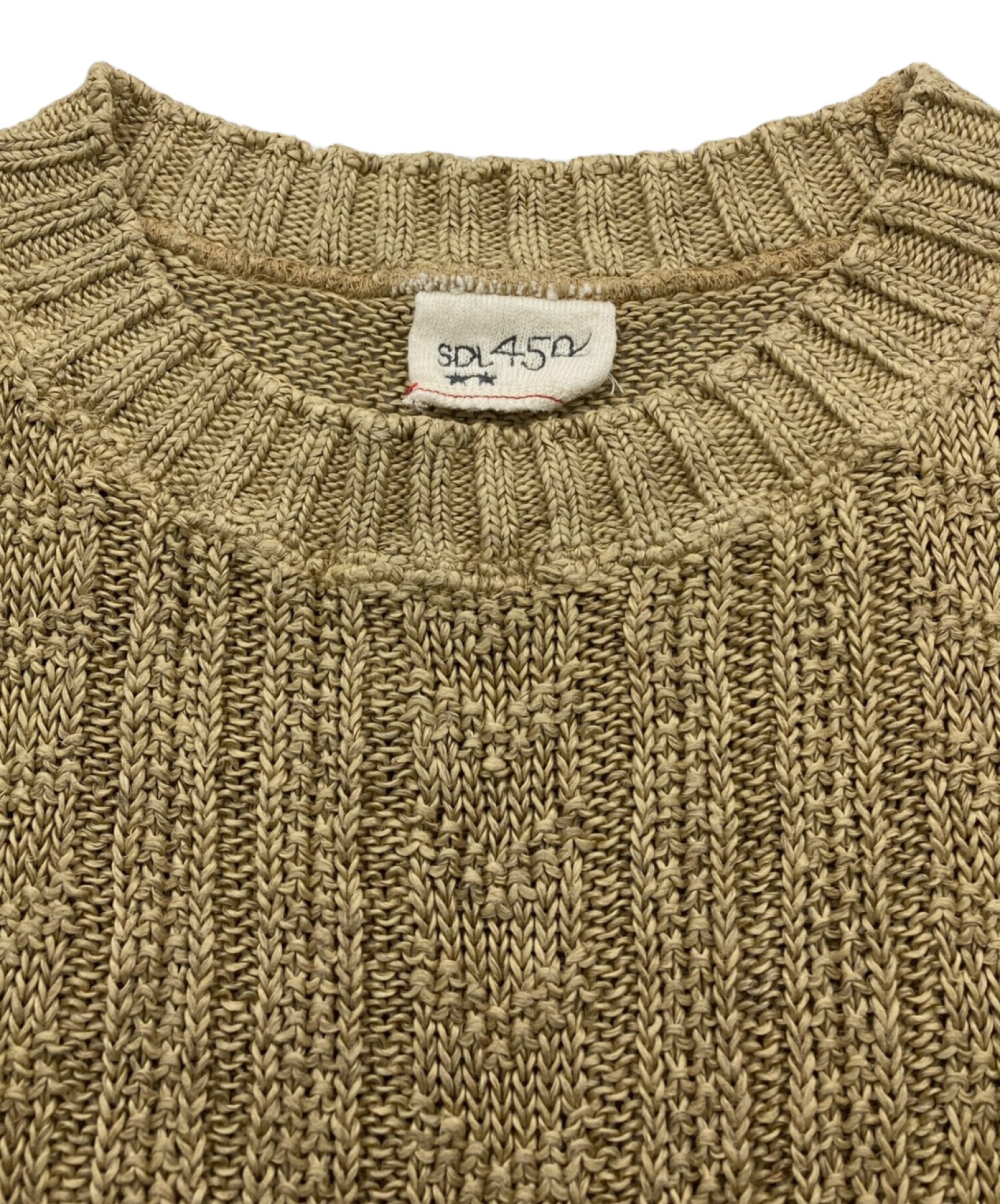 45R (フォーティーファイブアール) リネンの編み柄ノースリーブニット ベージュ サイズ:表記無し