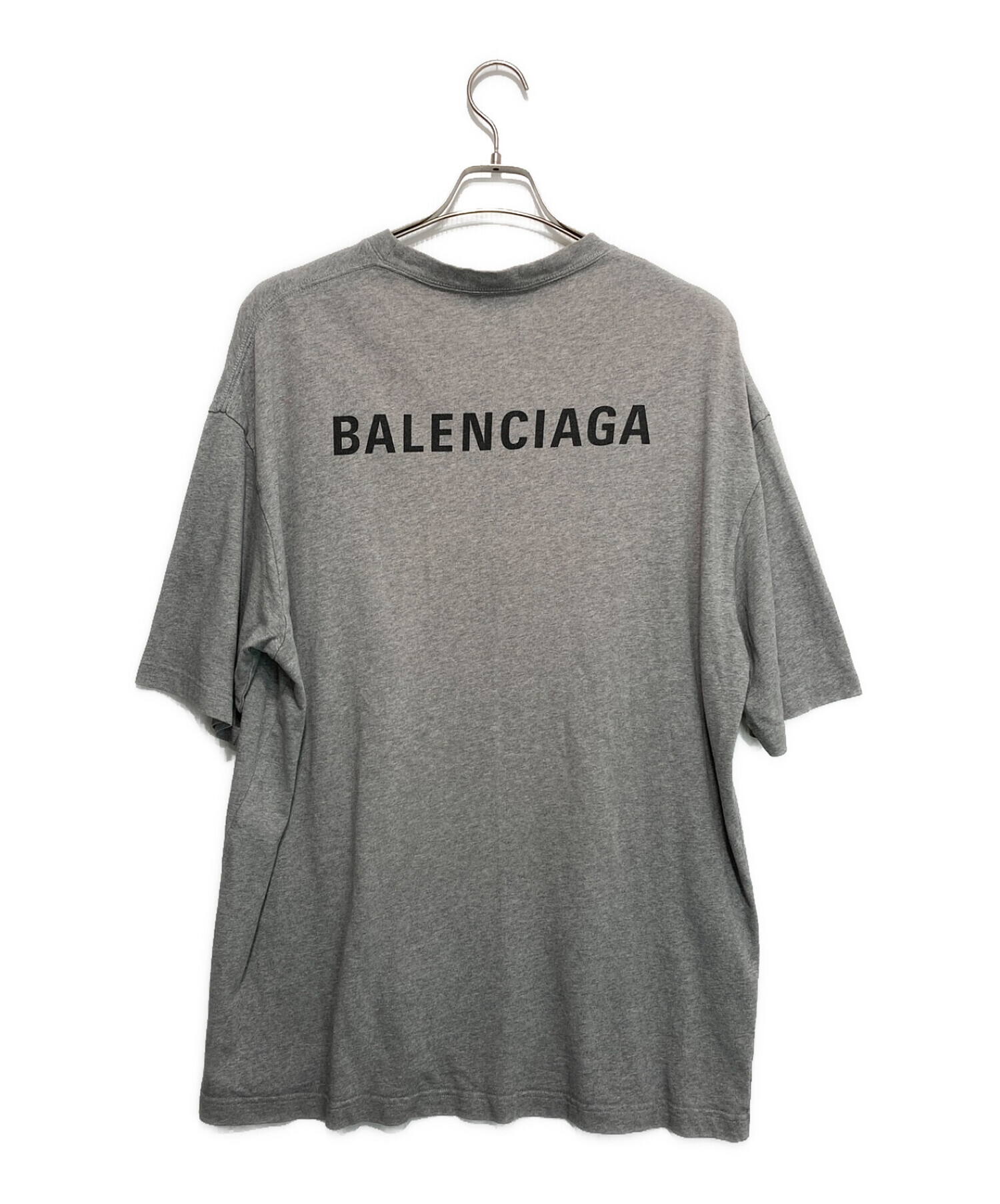 BALENCIAGA (バレンシアガ) ロゴTシャツ グレー サイズ:XL