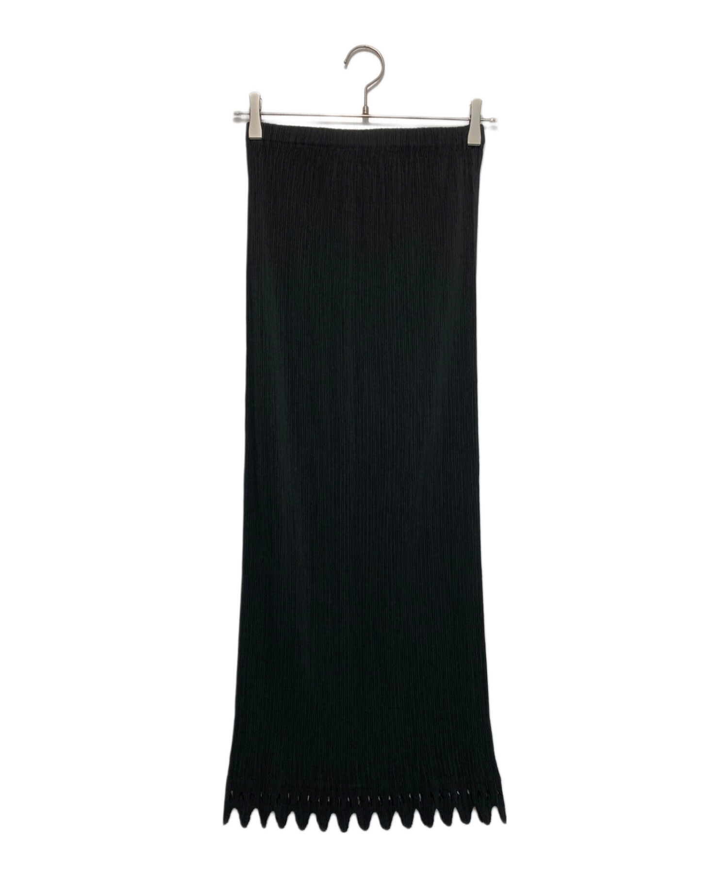 ISSEY MIYAKE (イッセイミヤケ) プリーツロングスカート ブラック サイズ:2