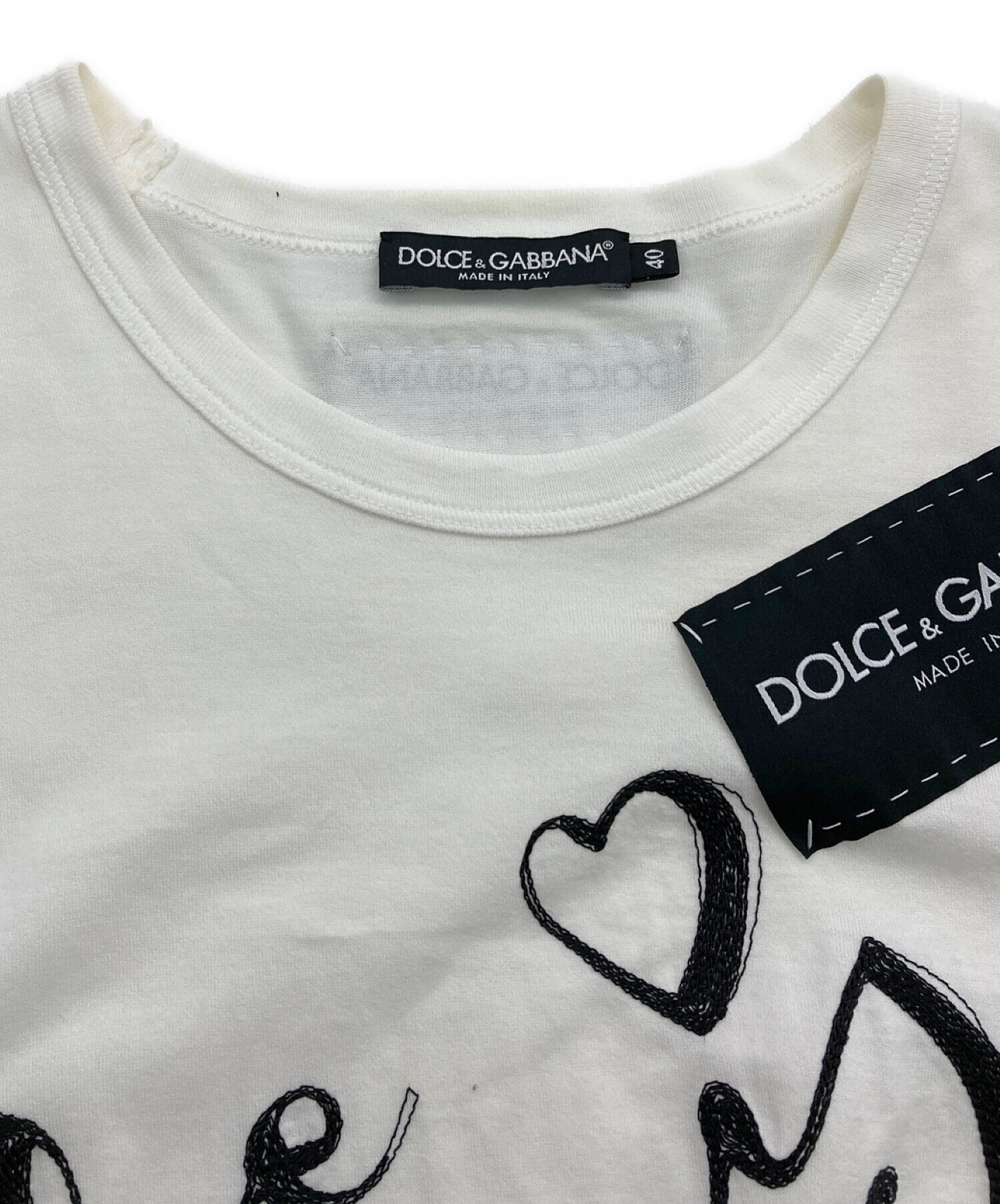 中古・古着通販】DOLCE & GABBANA (ドルチェ＆ガッバーナ) 刺繍Tシャツ ホワイト サイズ:40｜ブランド・古着通販  トレファク公式【TREFAC FASHION】スマホサイト