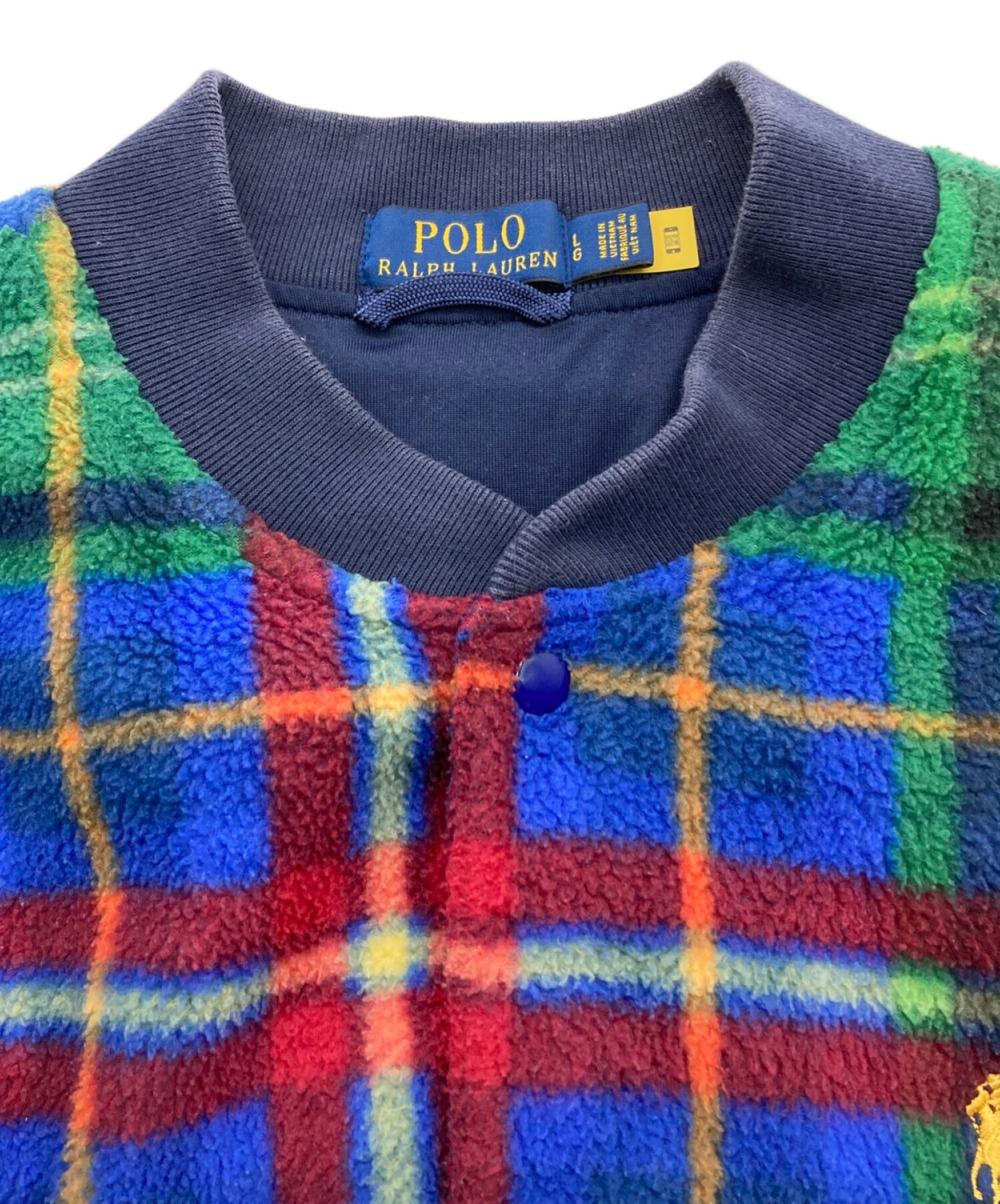 中古・古着通販】POLO RALPH LAUREN (ポロ・ラルフローレン) PLAID PILE FLEECE BASEBALL  JACKET/フリースジャケット レッド×グリーン サイズ:L｜ブランド・古着通販 トレファク公式【TREFAC FASHION】スマホサイト