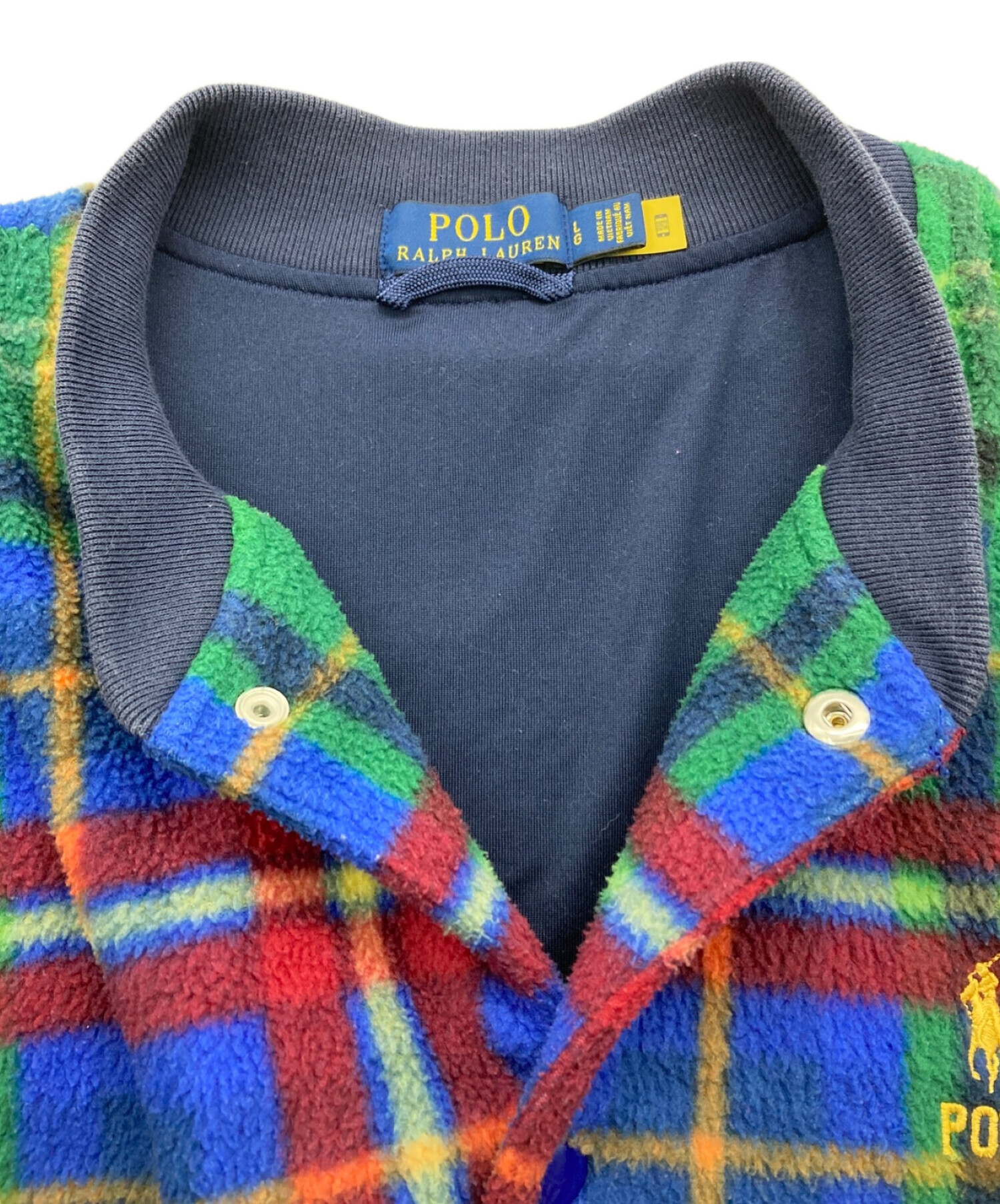 中古・古着通販】POLO RALPH LAUREN (ポロ・ラルフローレン) PLAID PILE FLEECE BASEBALL  JACKET/フリースジャケット レッド×グリーン サイズ:L｜ブランド・古着通販 トレファク公式【TREFAC FASHION】スマホサイト