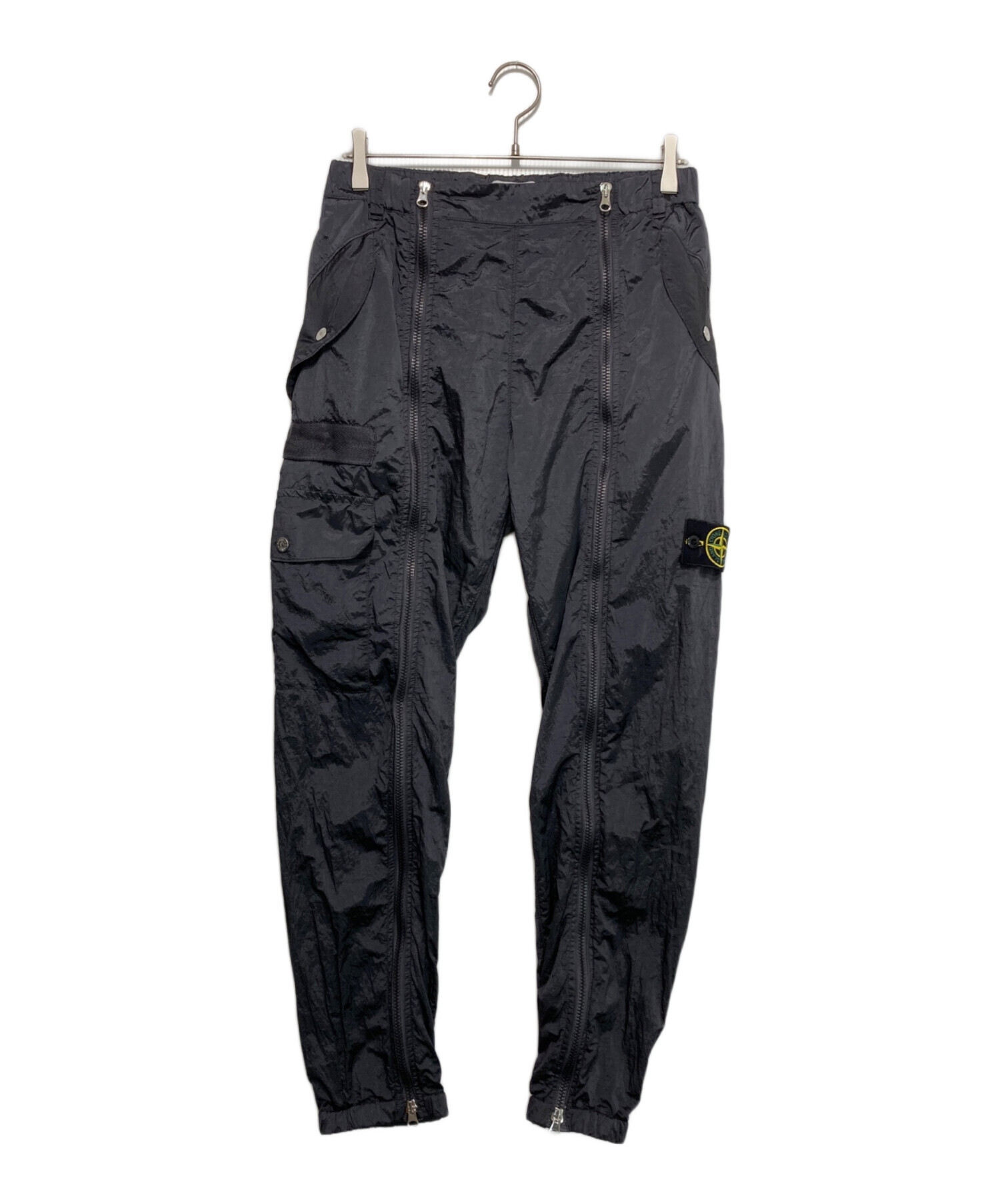 STONE ISLAND (ストーンアイランド) nylon metal flight zip pants/センタージップカーゴパンツ ブラック  サイズ:W30