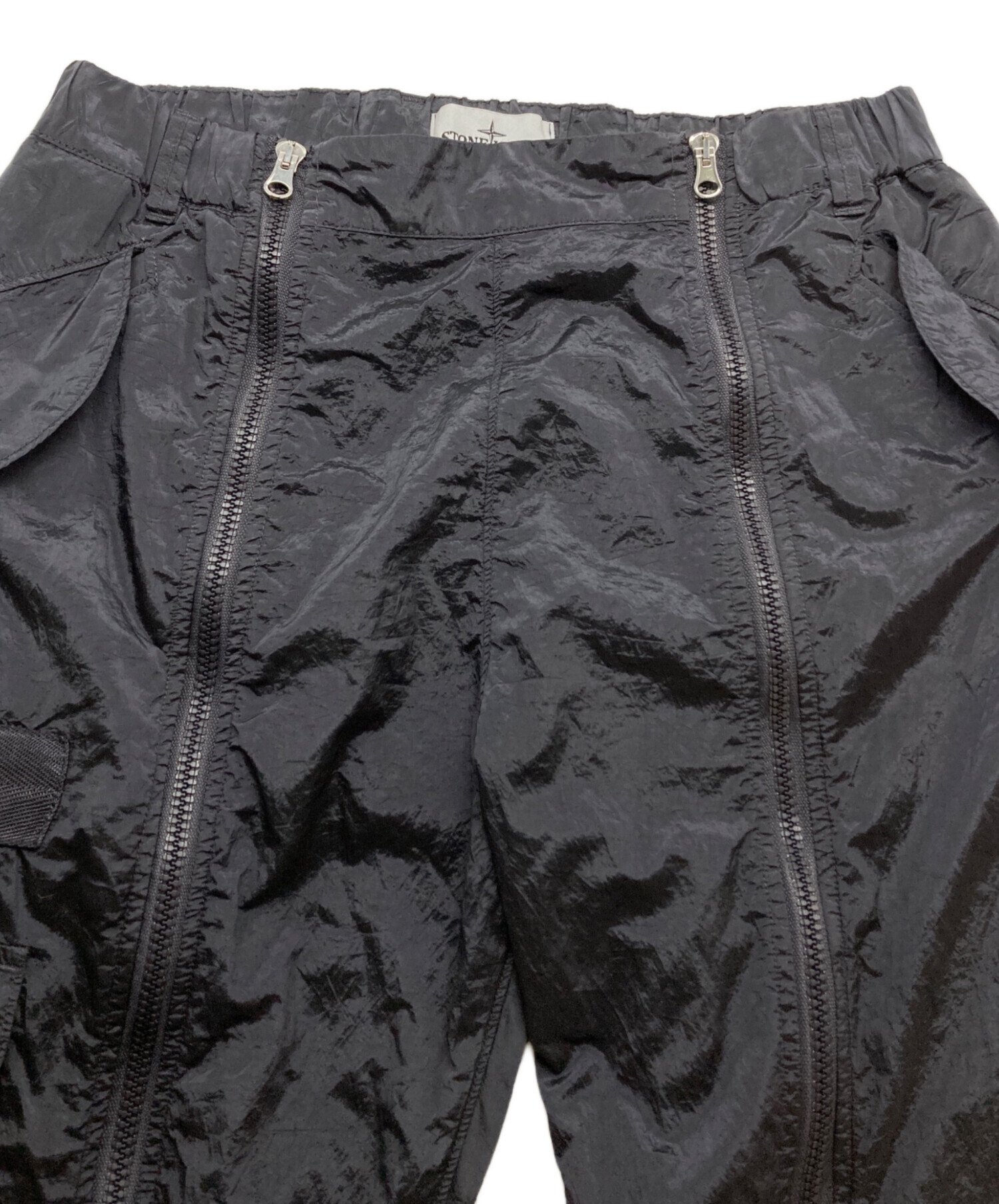 STONE ISLAND (ストーンアイランド) nylon metal flight zip pants/センタージップカーゴパンツ ブラック  サイズ:W30