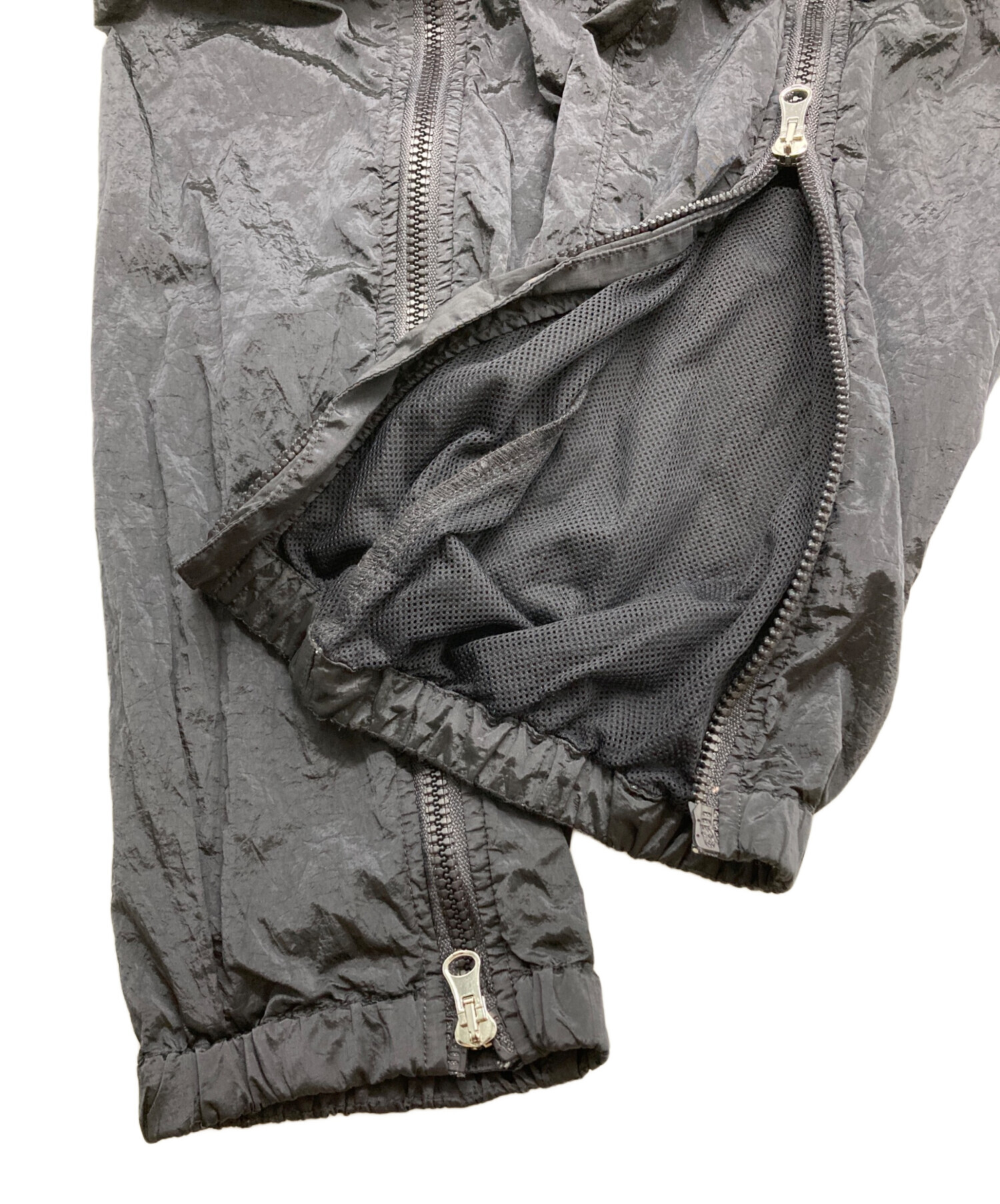 STONE ISLAND (ストーンアイランド) nylon metal flight zip pants/センタージップカーゴパンツ ブラック  サイズ:W30