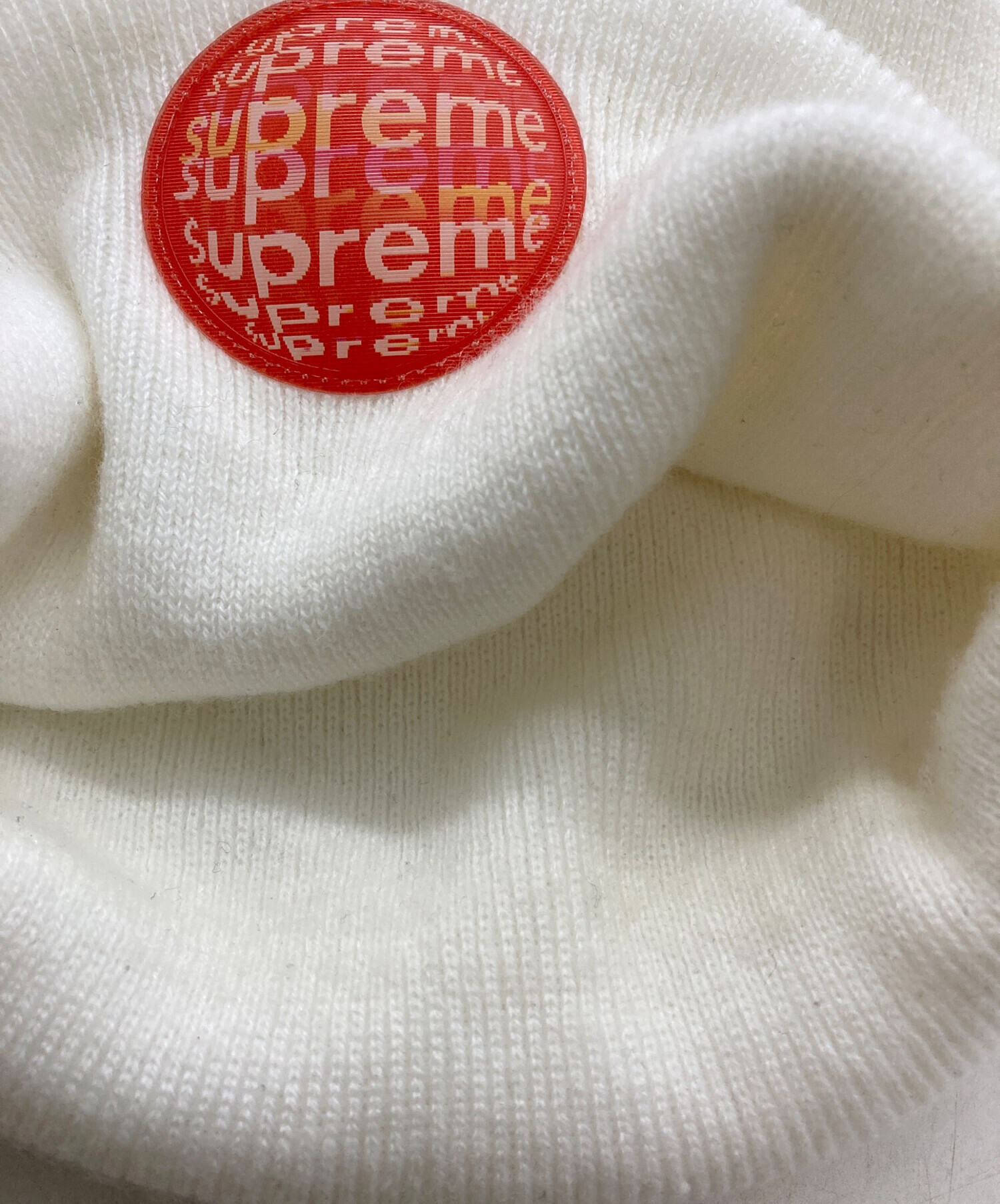 Supreme (シュプリーム) Lenticular Patch Beanie ホワイト