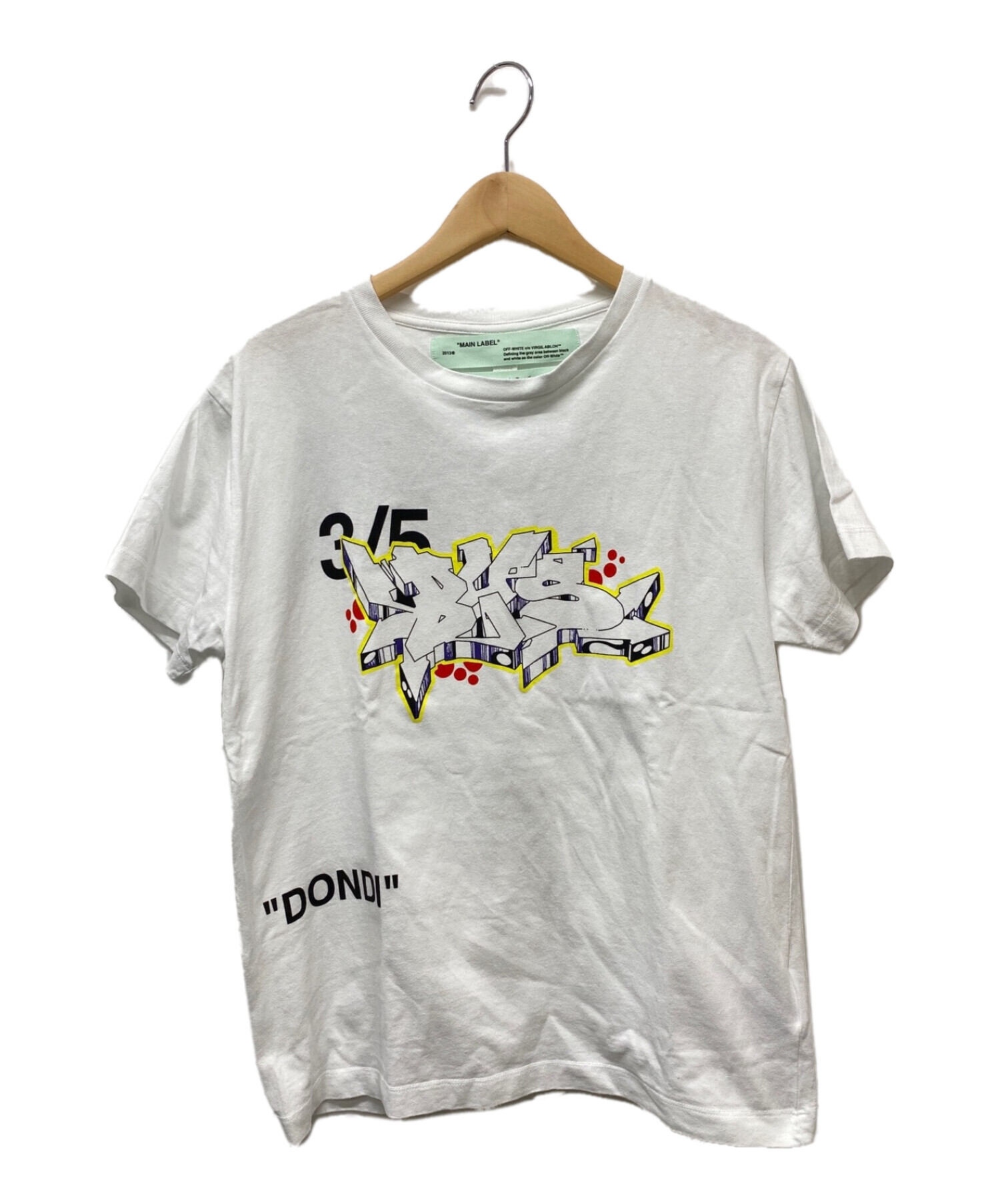 中古・古着通販】OFF WHITE × DONDI WHITE BUS TAG SKINNY TEE (オフ