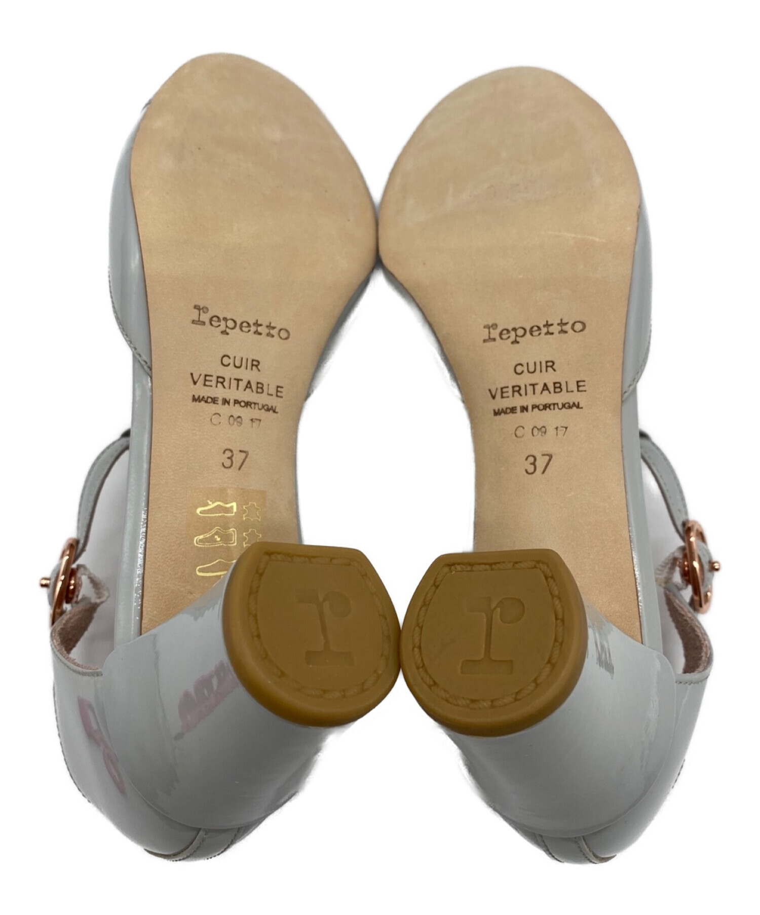 repetto (レペット) Tストラップエナメルパンプス サックスブルー サイズ:37