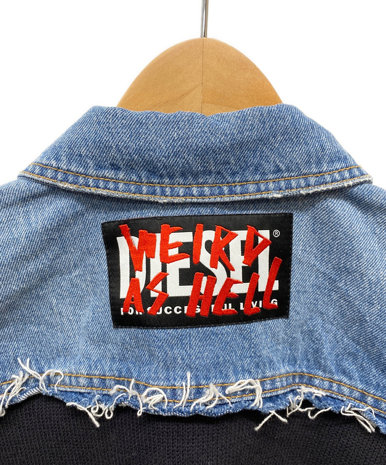 中古・古着通販】DIESEL (ディーゼル) ニットコンビデニムジャケット