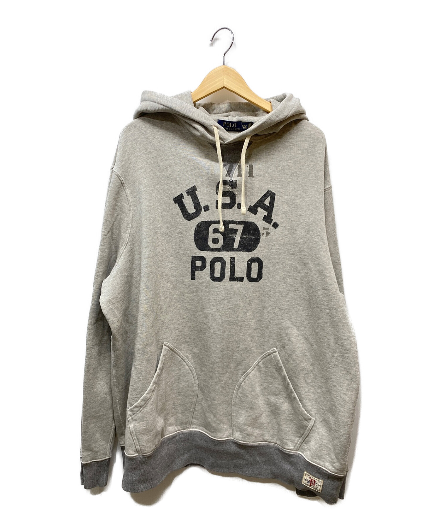 POLO RALPH LAUREN (ポロ・ラルフローレン) ロゴプルオーバーパーカー グレー サイズ:XXL