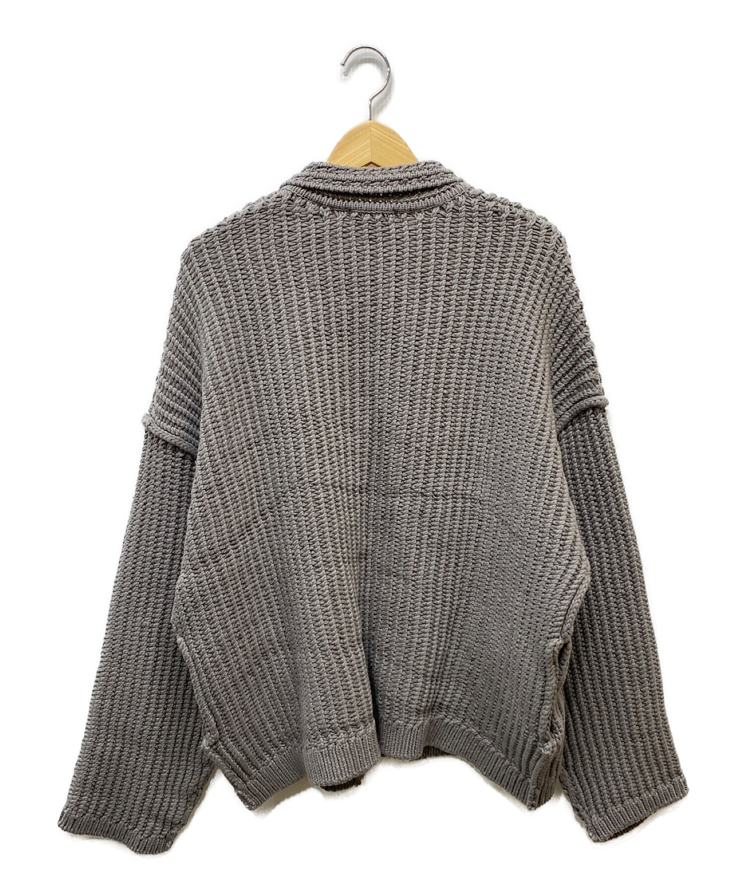 中古・古着通販】LIDnM (リドム) LILY YARN KNIT BLOUSON グレー