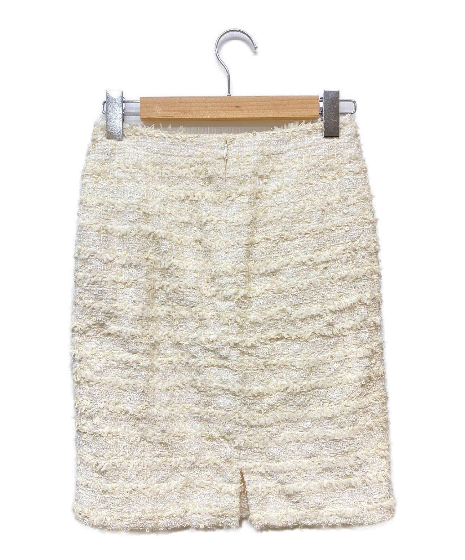 CHANEL (シャネル) ツイードスカート ホワイト サイズ:34