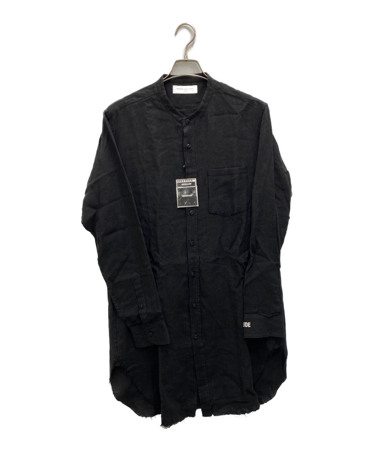 RUDE GALLERY (ルードギャラリー) リネンロングシャツ ブラック サイズ:XL