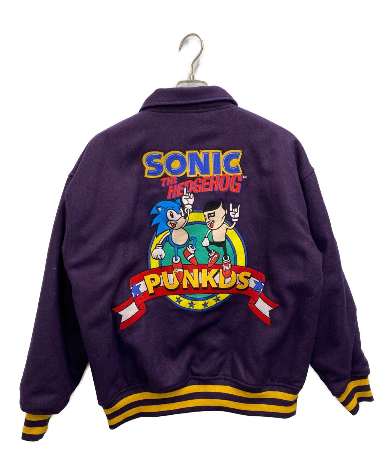 柄デザイン刺繍PUNK DRUNKERS×SONIC スタジャン(XL) - スタジャン