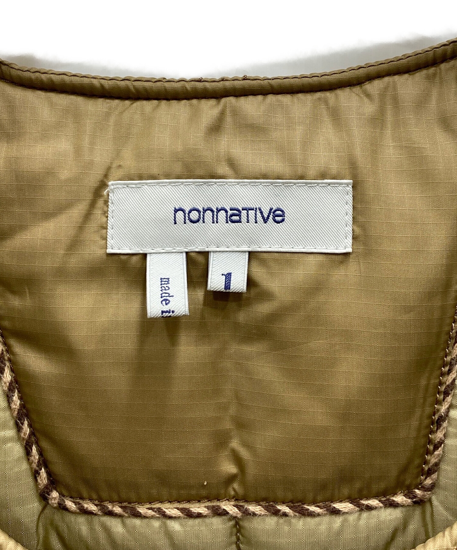 nonnative (ノンネイティブ) 中綿ベスト ベージュ サイズ:1