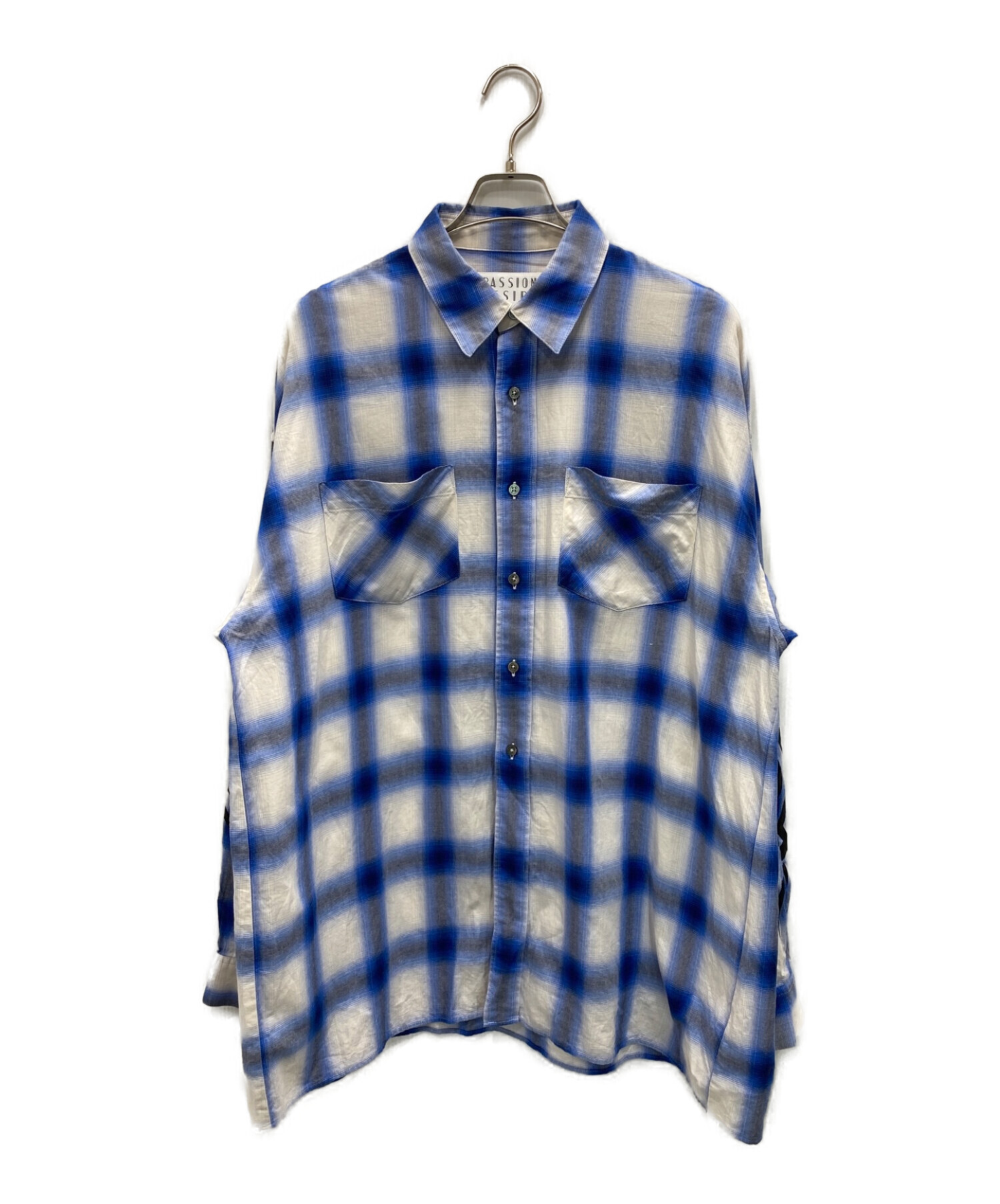 el conductorh (コンダクター) OVERSIZED CHECK SHIRT ブルー サイズ:2