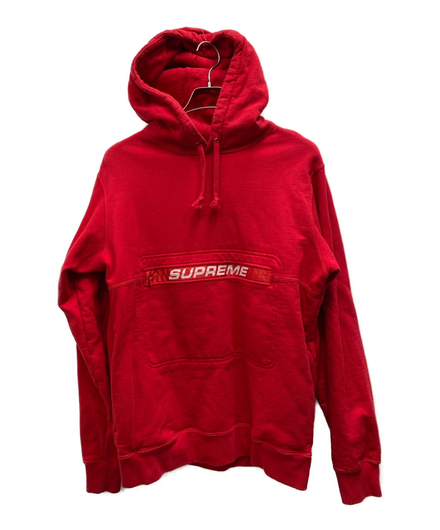 SUPREME (シュプリーム) zip pouch hooded sweatshirt レッド サイズ:M