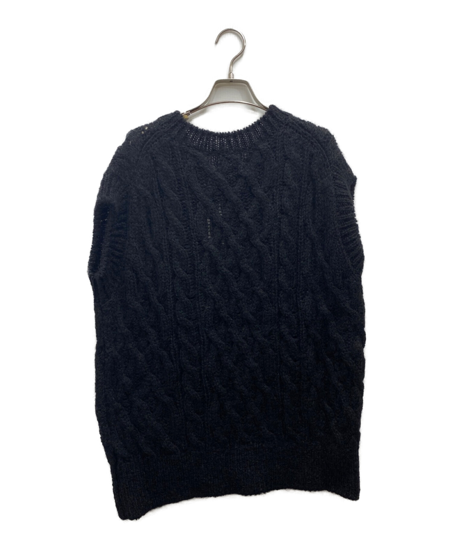 中古・古着通販】ALLEGE (アレッジ) Mohair Cable Knit Vest ブラック 